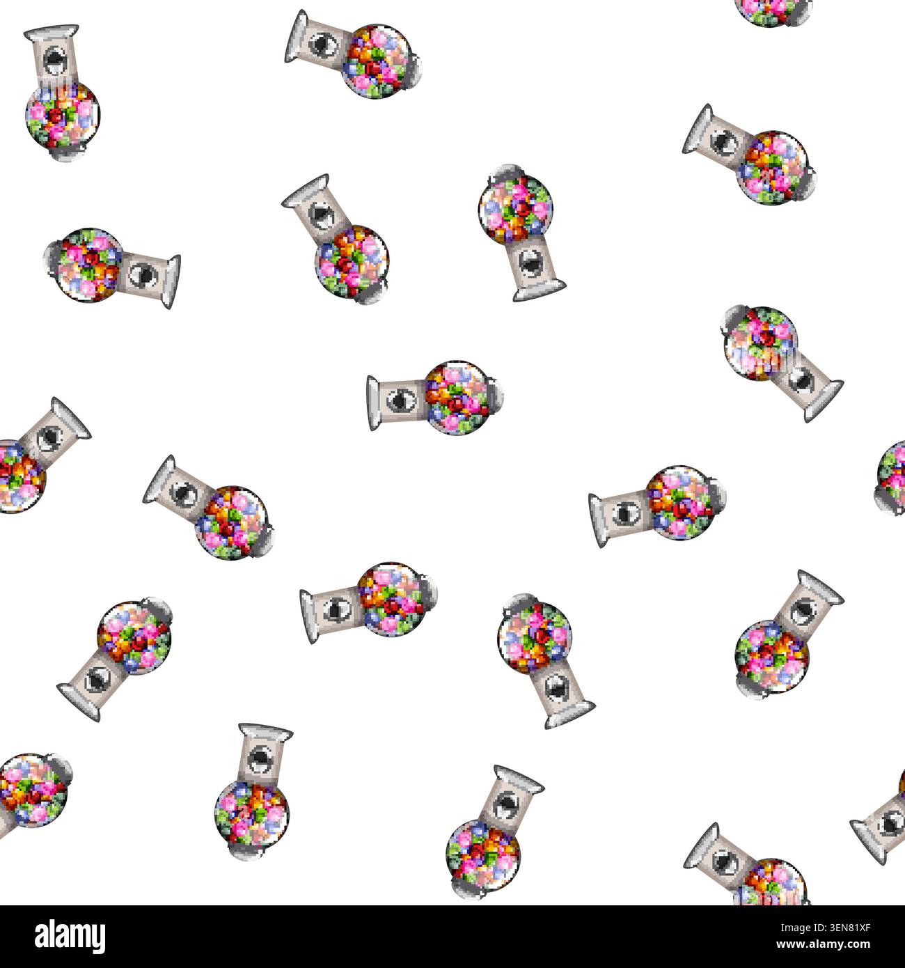 pattern candy bubblegum machine cartoon. candy bubblegum machine sign vector Stock Vector