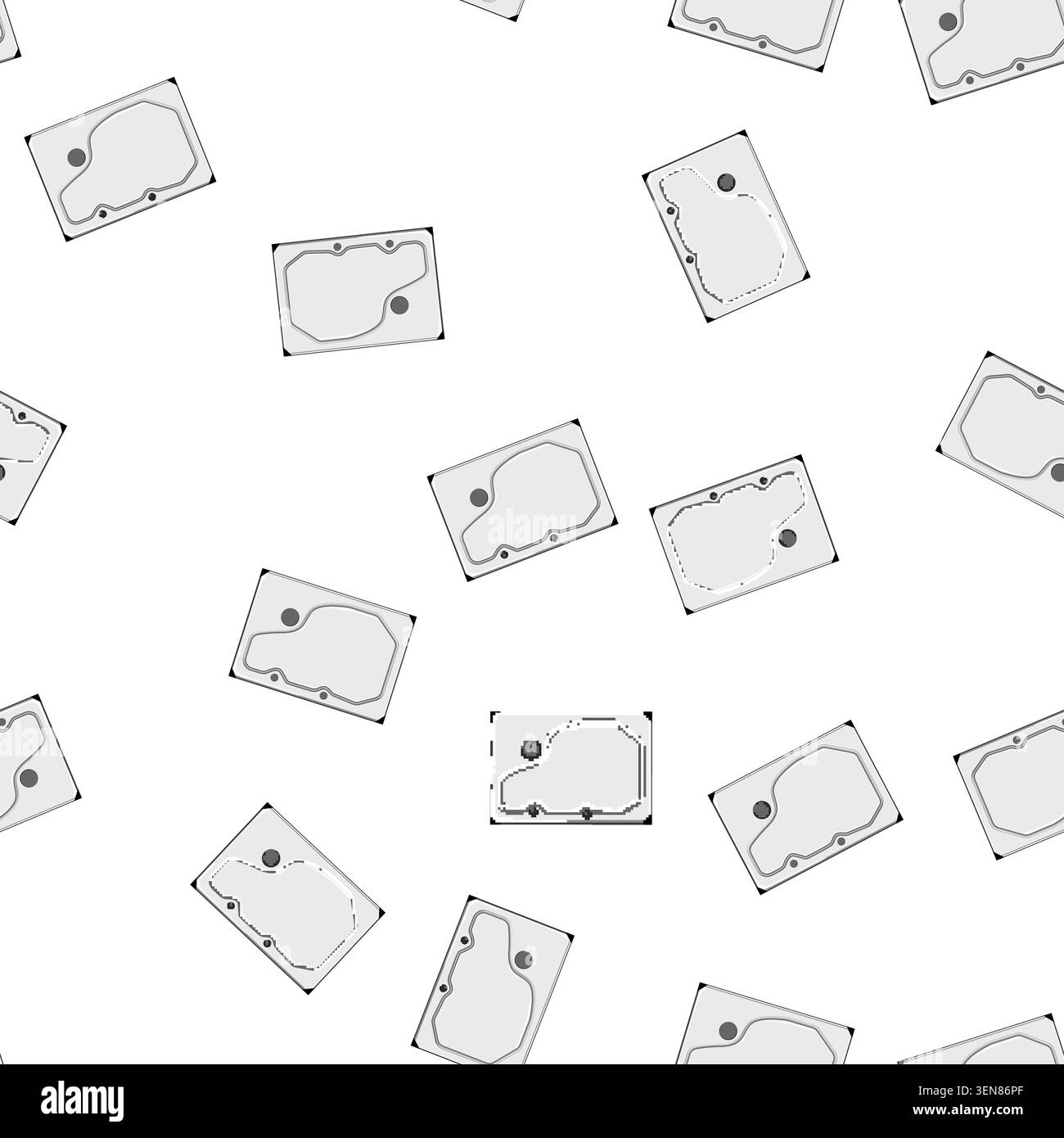 pattern data hard drive cartoon. backup memory, technology recovery data hard drive sign vector Stock Vector
