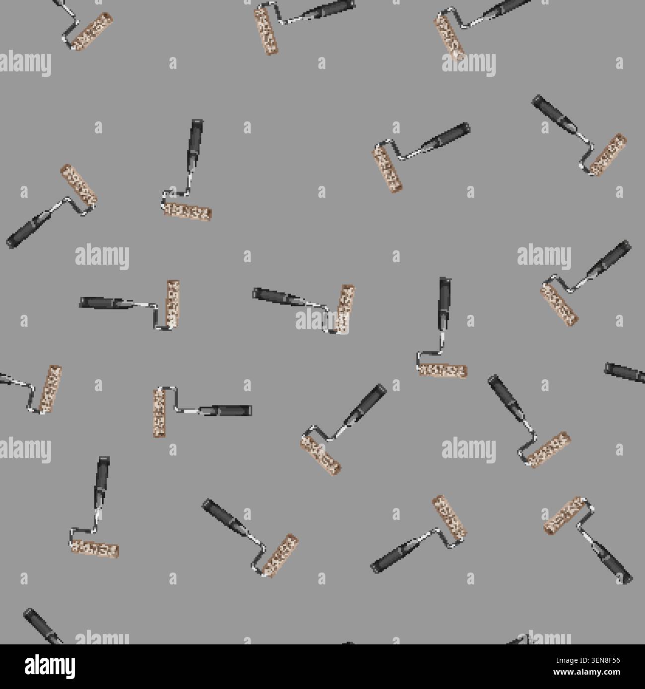 seamless pattern roller paint roller paint cartoon. roller paint roller paint sign vector Stock Vector