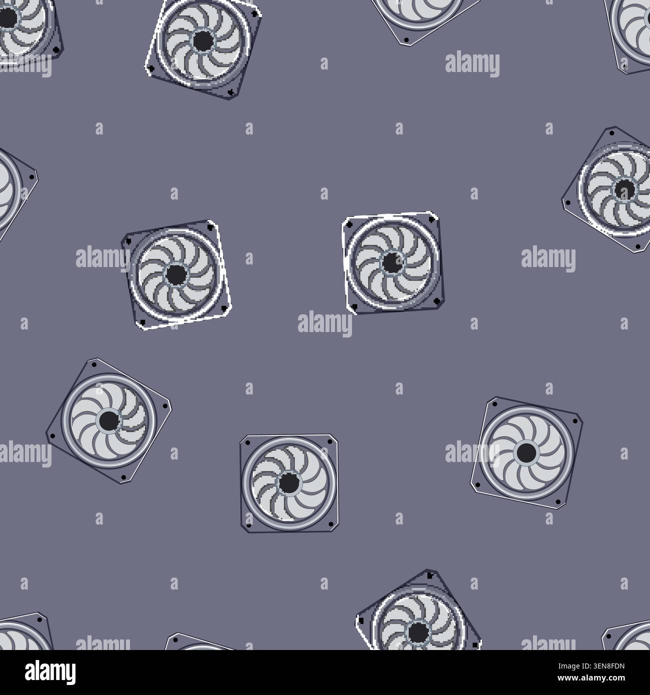 seamless pattern processor cooling fan pc cartoon. motherboard system, computer technology processor cooling fan pc sign vector Stock Vector