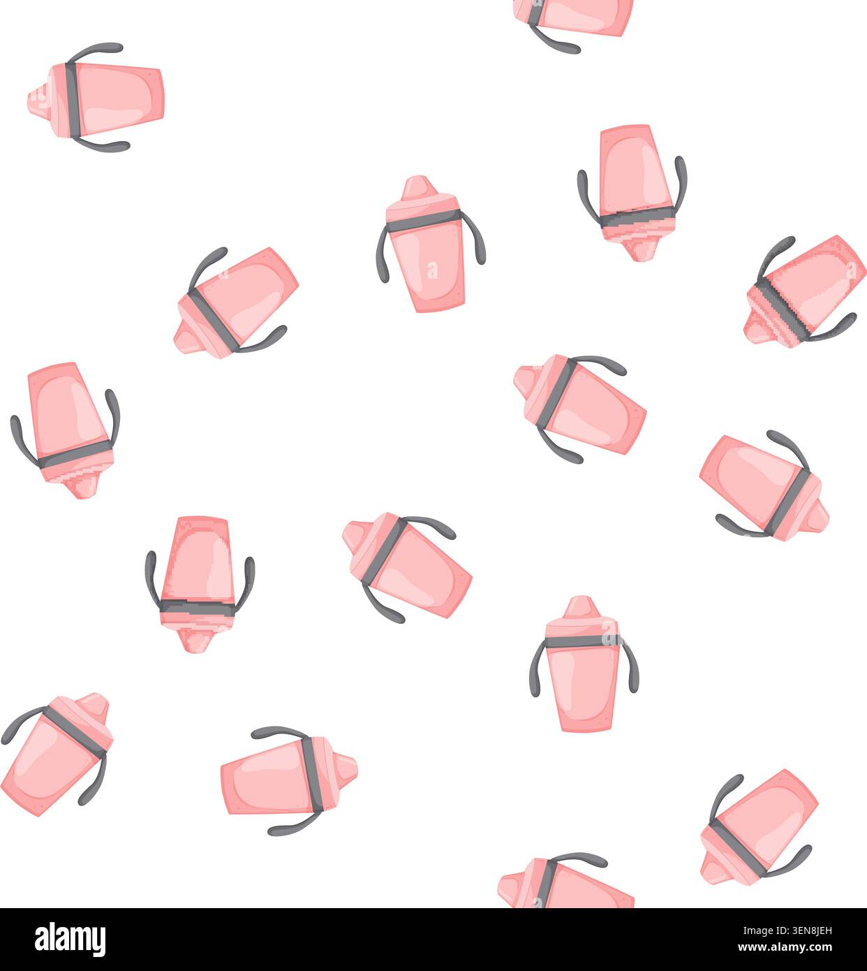 pattern milk sippy cup cartoon. milk sippy cup sign vector Stock Vector