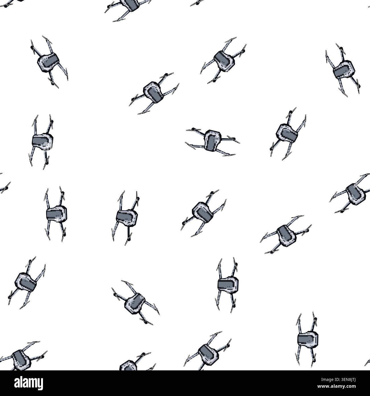 pattern camera quadcopter cartoon. robot delivery, technology mavic, learning sky camera quadcopter sign vector Stock Vector