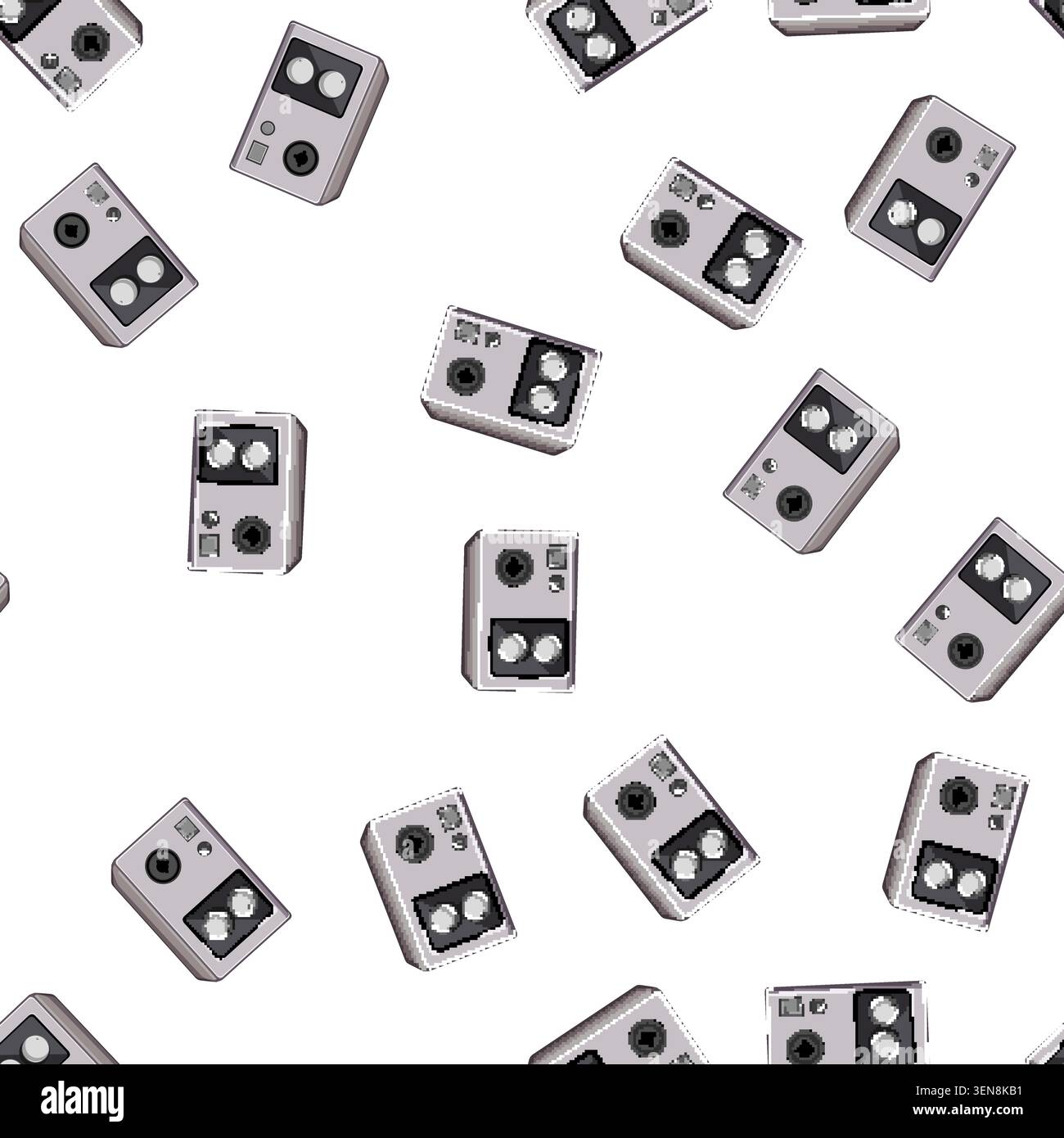 pattern voice audio interface cartoon. voice audio interface sign vector Stock Vector