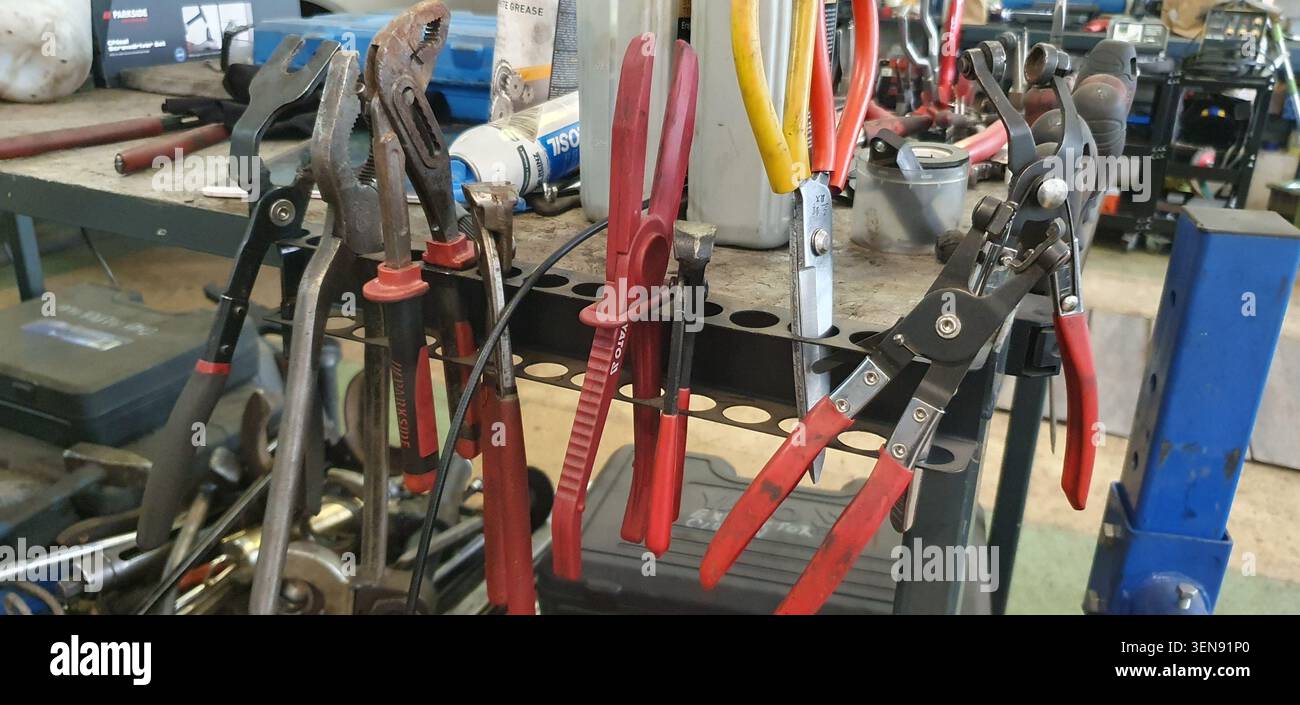 Tools of auto mechanic service. Stock Photo