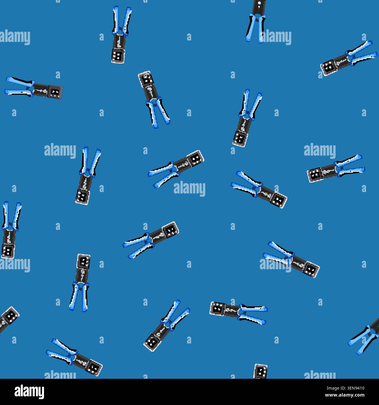 seamless pattern technology crimper tool cartoon. industry wire, pliers computer technology crimper tool sign vector Stock Vector