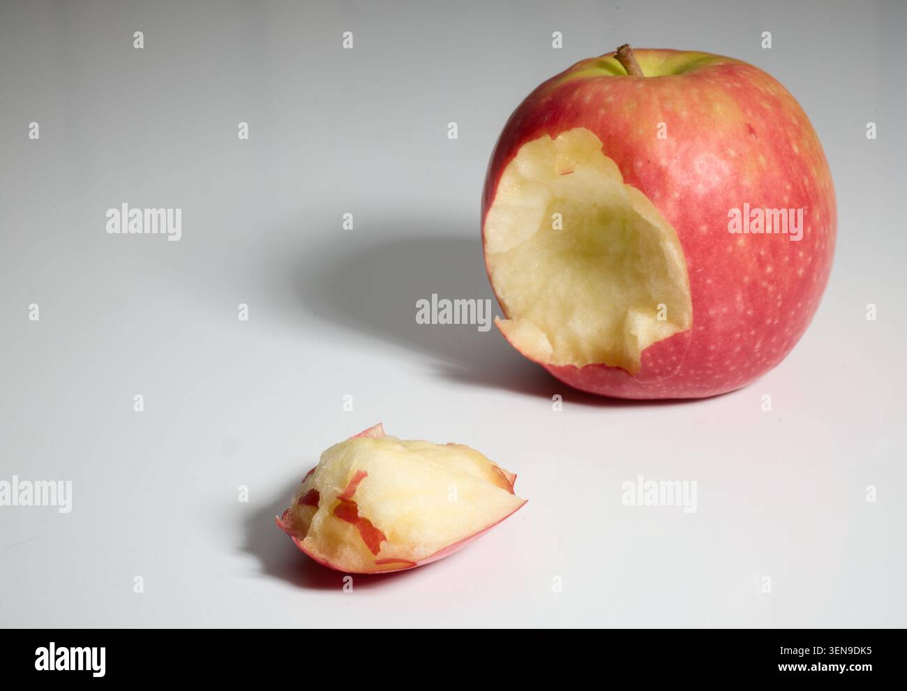 Bitten Red Apple Isolated On White Background Stock Photo