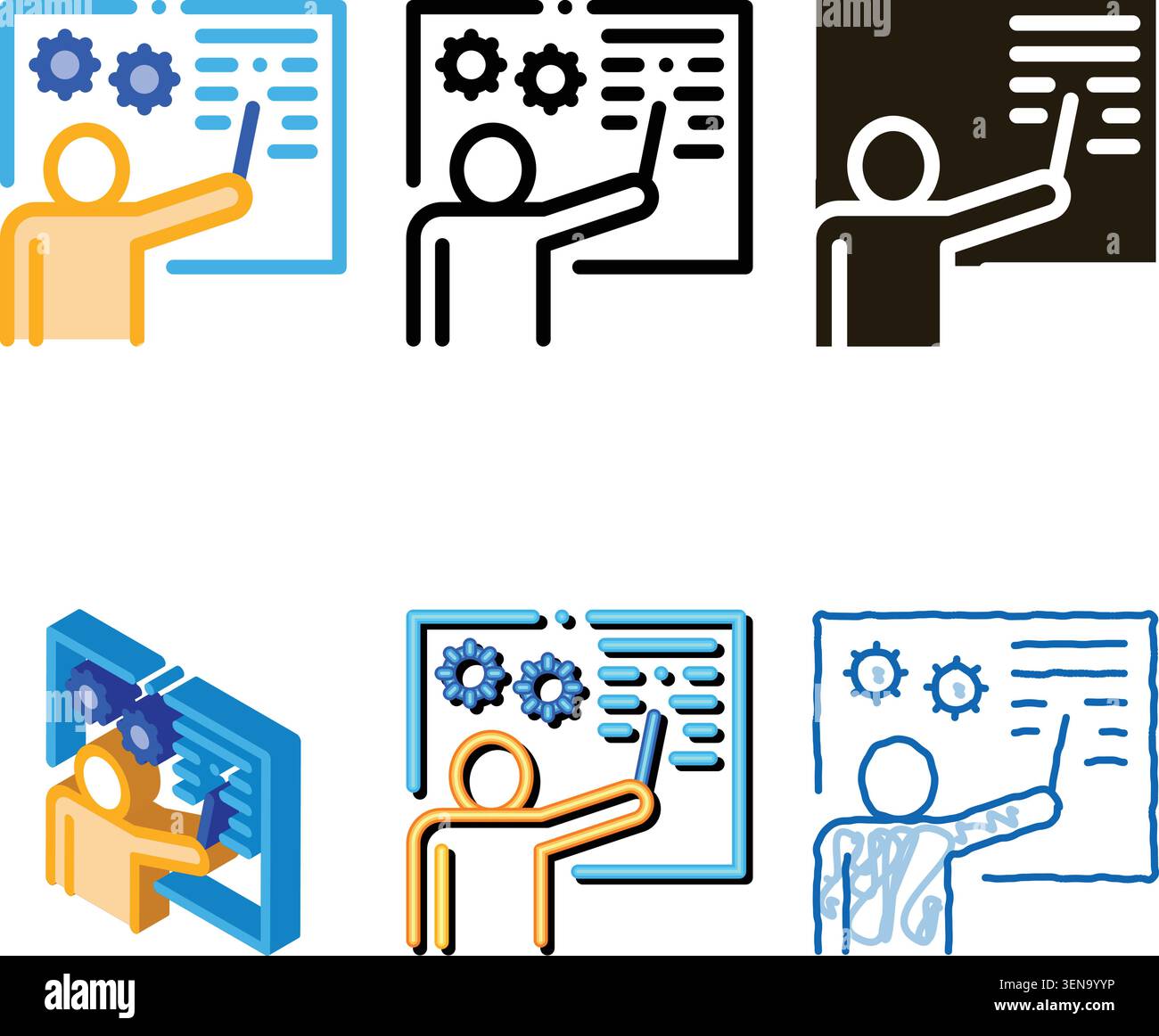 Technical Lesson Icon Vector. Outline forms Technical Lesson Sign. Isolated Contour Symbol Stock Vector