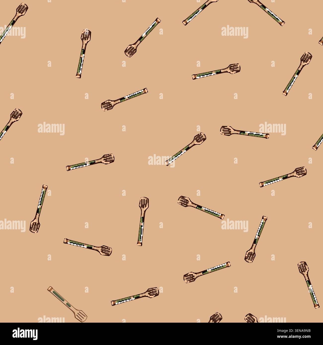 seamless pattern kitchen tongs hand cartoon. grill ice, outdoor line, chef braai kitchen tongs hand sign vector Stock Vector