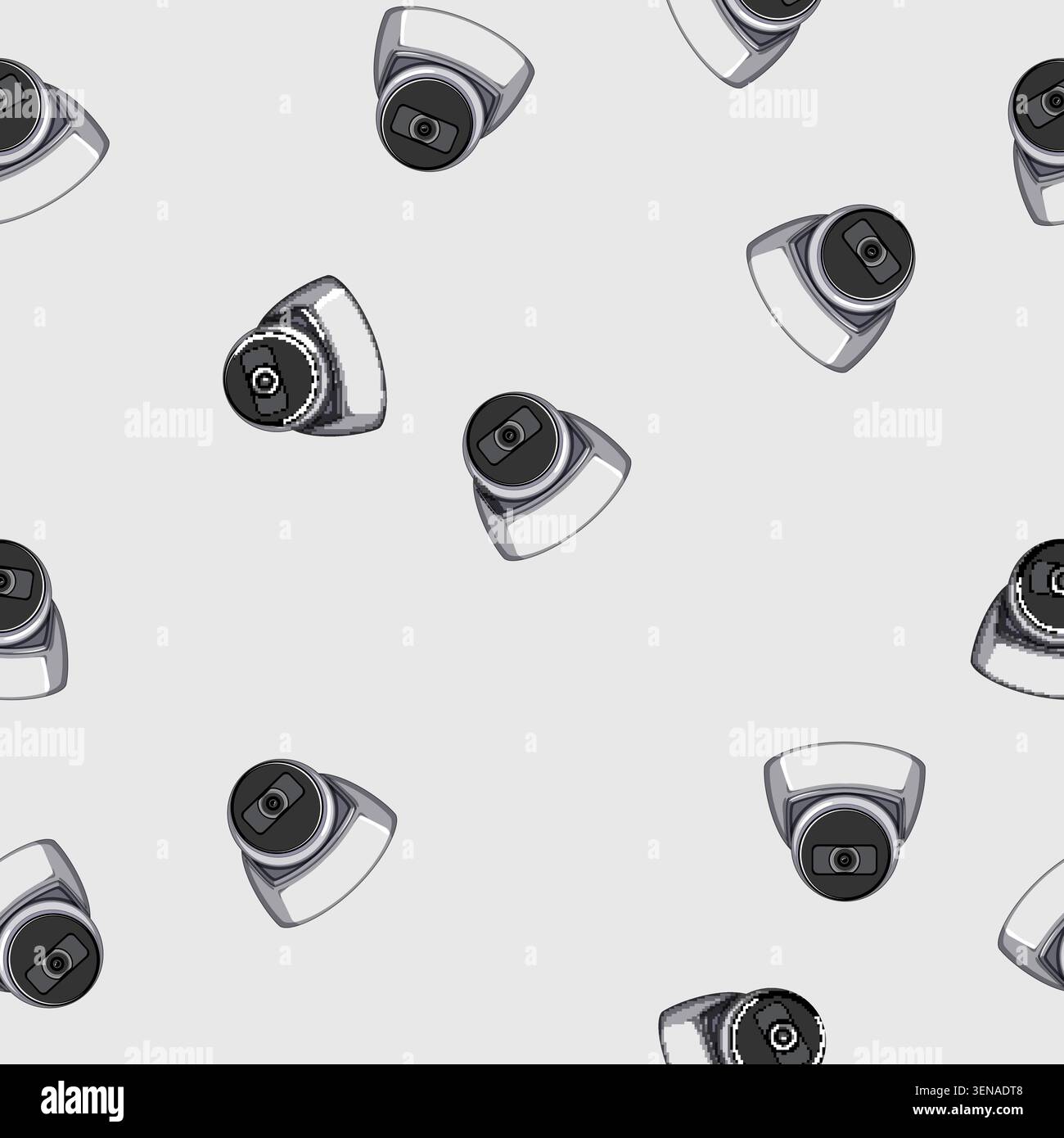 seamless pattern safety ip camera cartoon. cctv system, private control safety ip camera sign vector Stock Vector