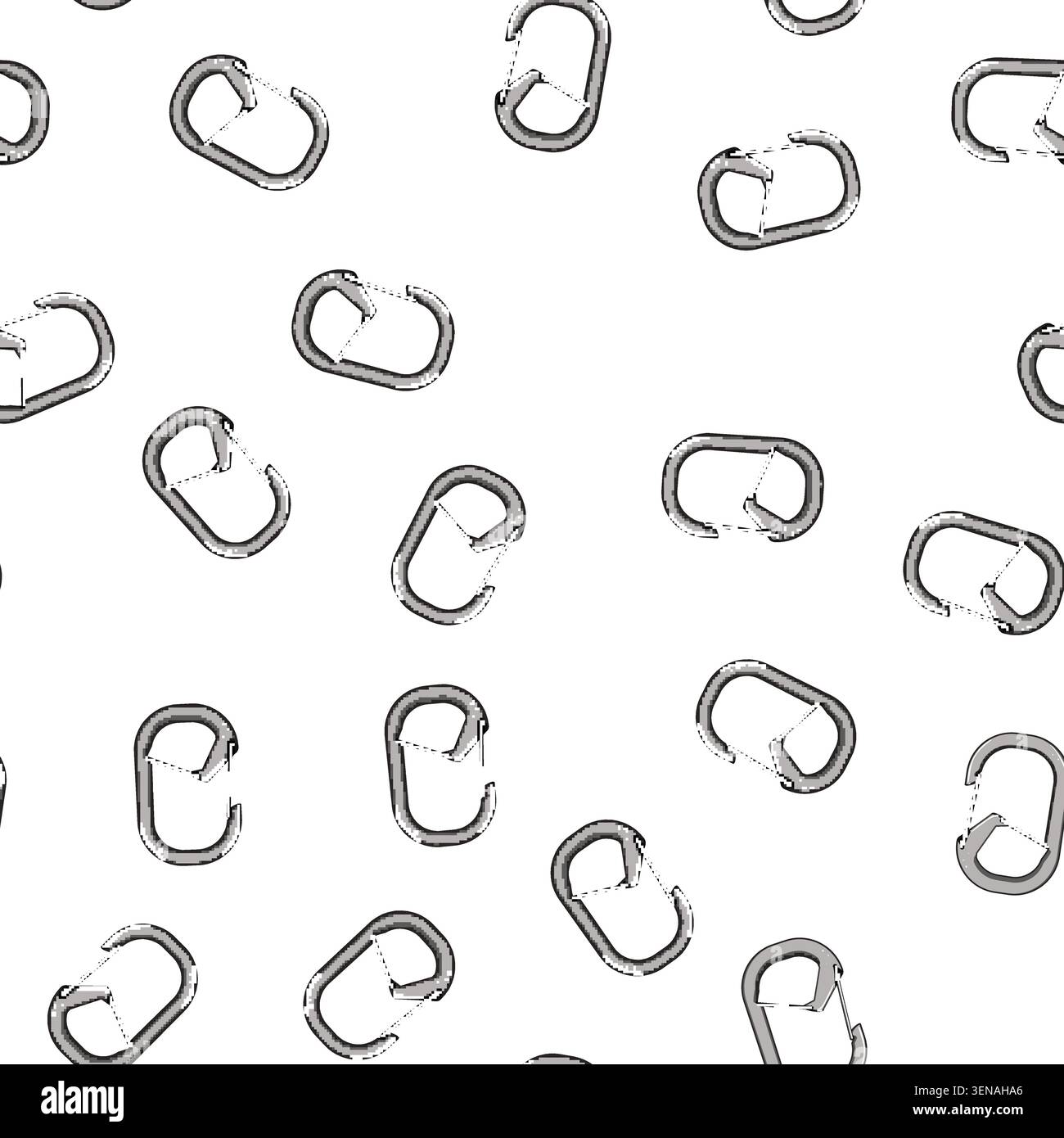 pattern safety carabiner clip cartoon. security tool, clasp extreme, mountaineering rope safety carabiner clip sign vector Stock Vector