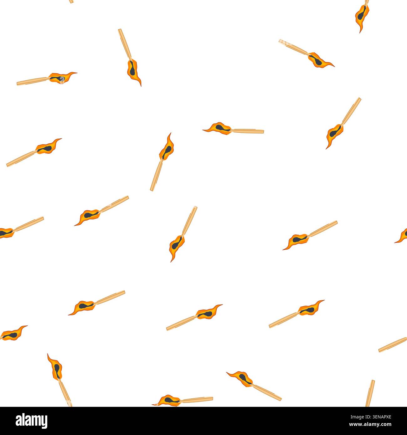 pattern wooden matchstick head ignited by a flame, illustrating concepts of ignition, light, heat, energy, quick start, and a simple solution for illu Stock Vector