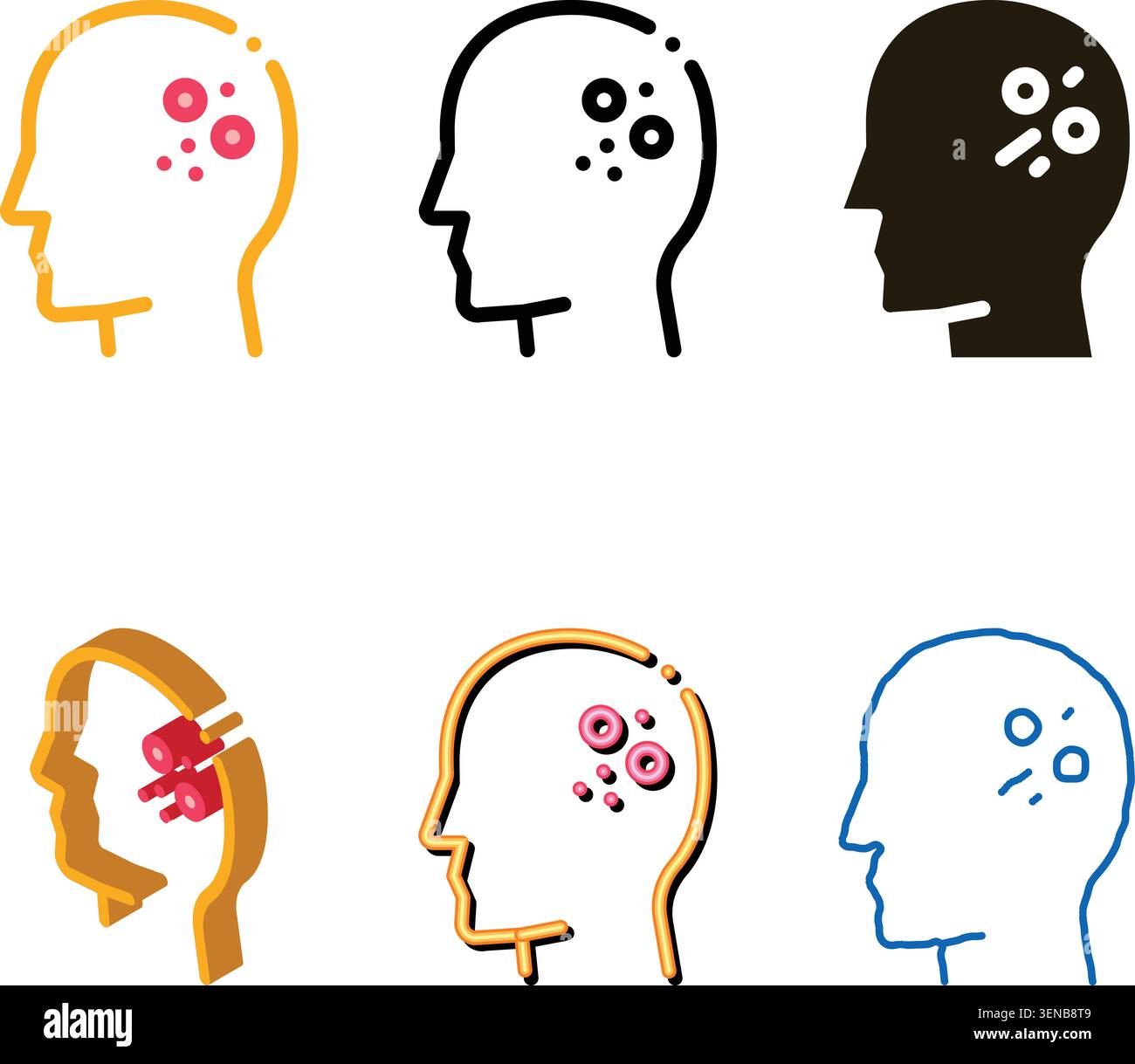 main problem of dermatitis icon vector. main problem of pack dermatitis ...