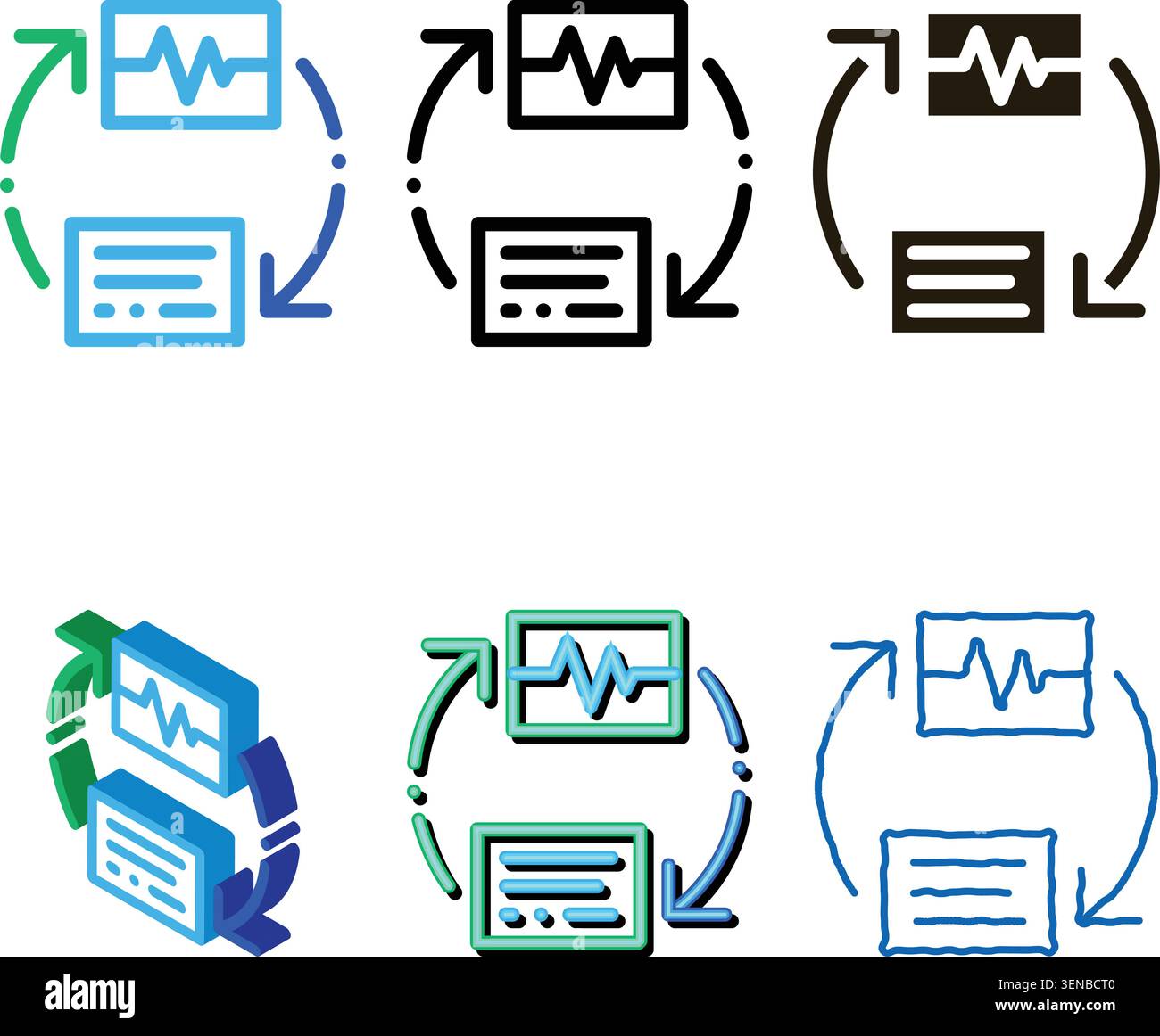 Wireless Diagnostics Voice Control Icon Vector set Thin Line. Contour Stock Vector