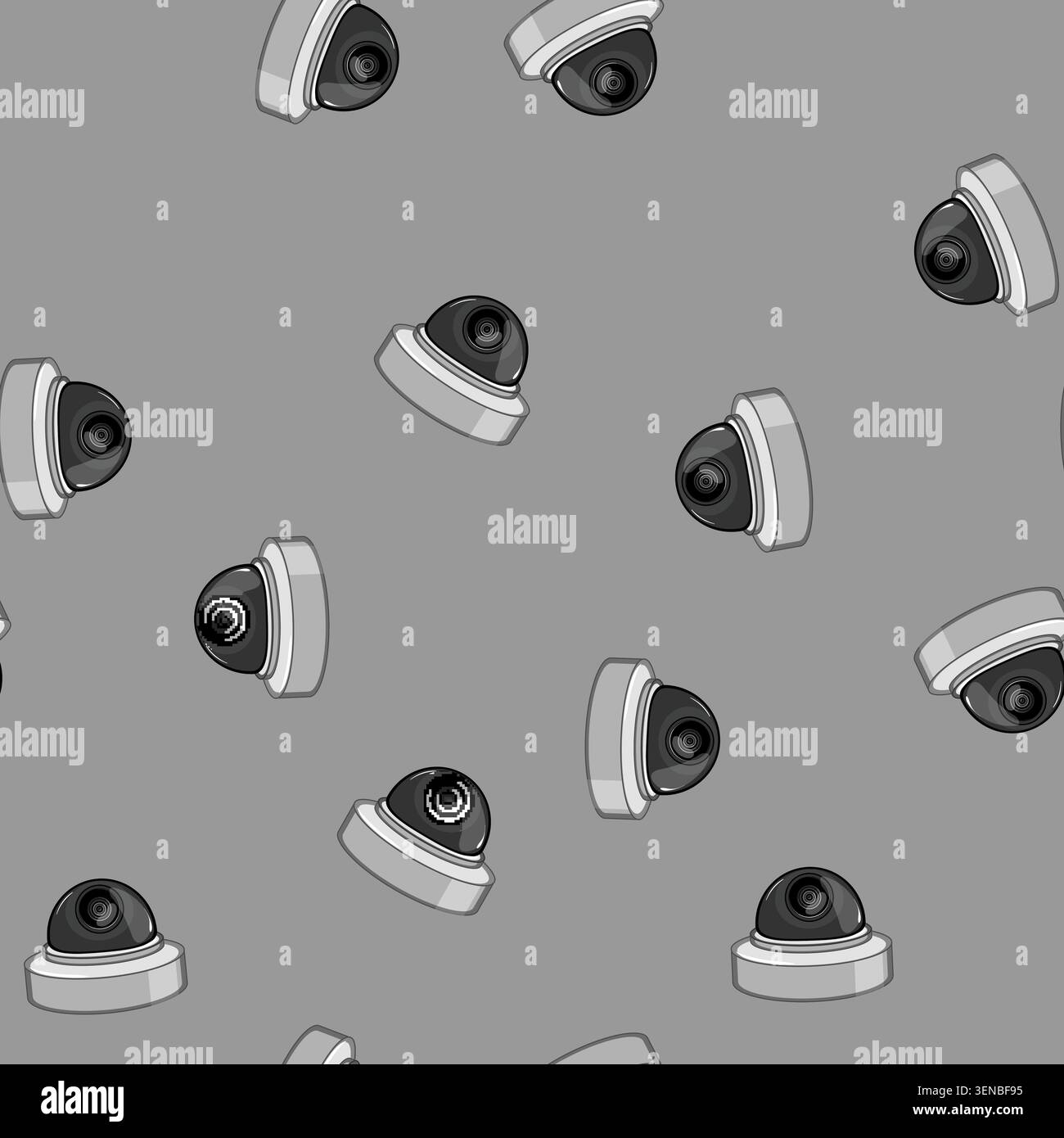 seamless pattern security ip camera cartoon. surveillance safety, cctv system security ip camera sign vector Stock Vector