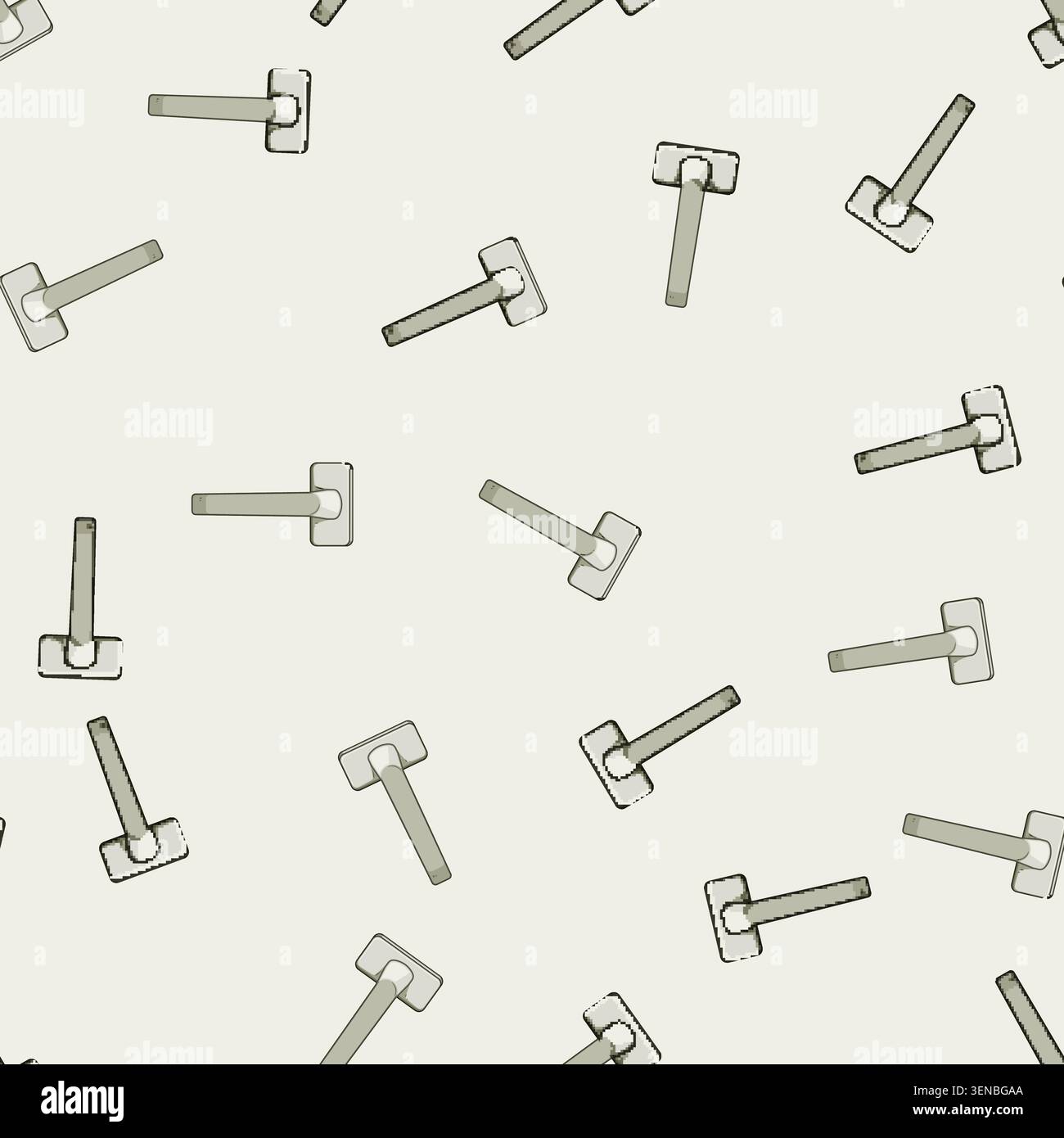 seamless pattern Modern metallic window handle providing practical function for opening and closing windows, enhancing home security and ventilation i Stock Vector