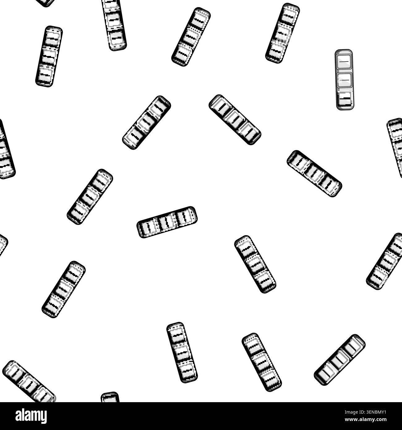 pattern Grayscale illustration depicting multiple rocker switches, indicating power state or selection within a control panel or electronic device, id Stock Vector