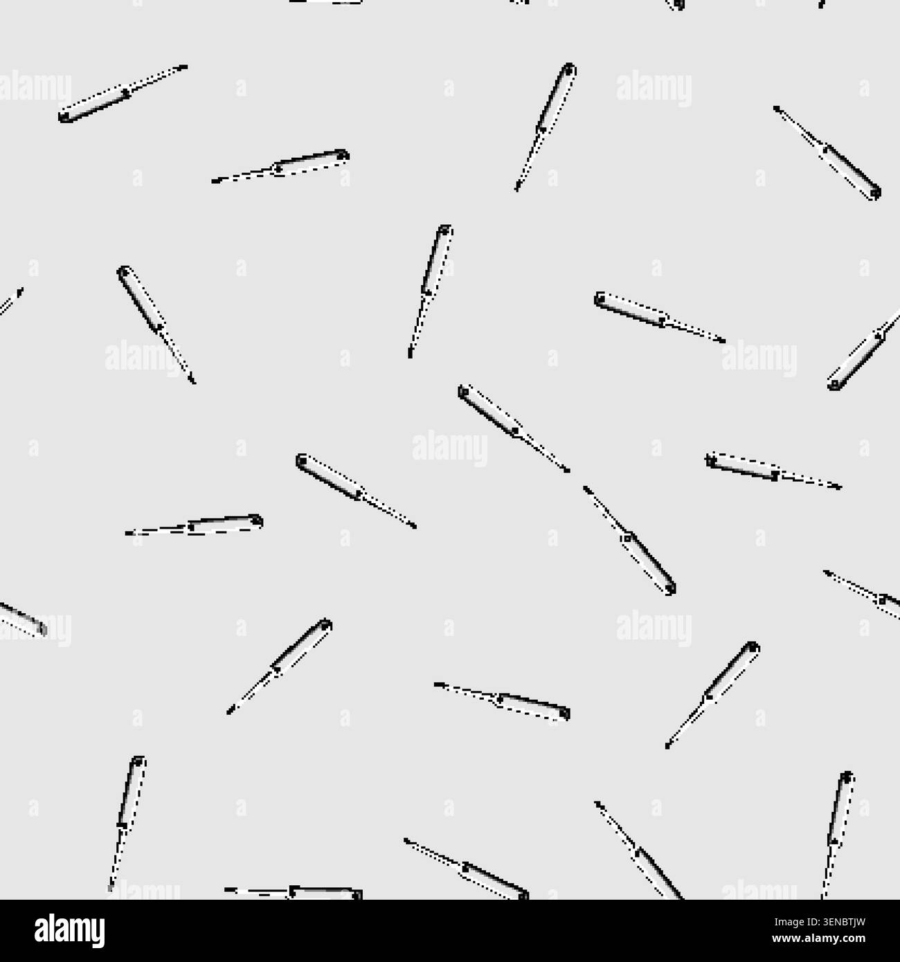 seamless pattern Lockpick tool with a wavy tip and flat handle isolated on a crisp white background, illustrating concepts of security bypassing, unau Stock Vector