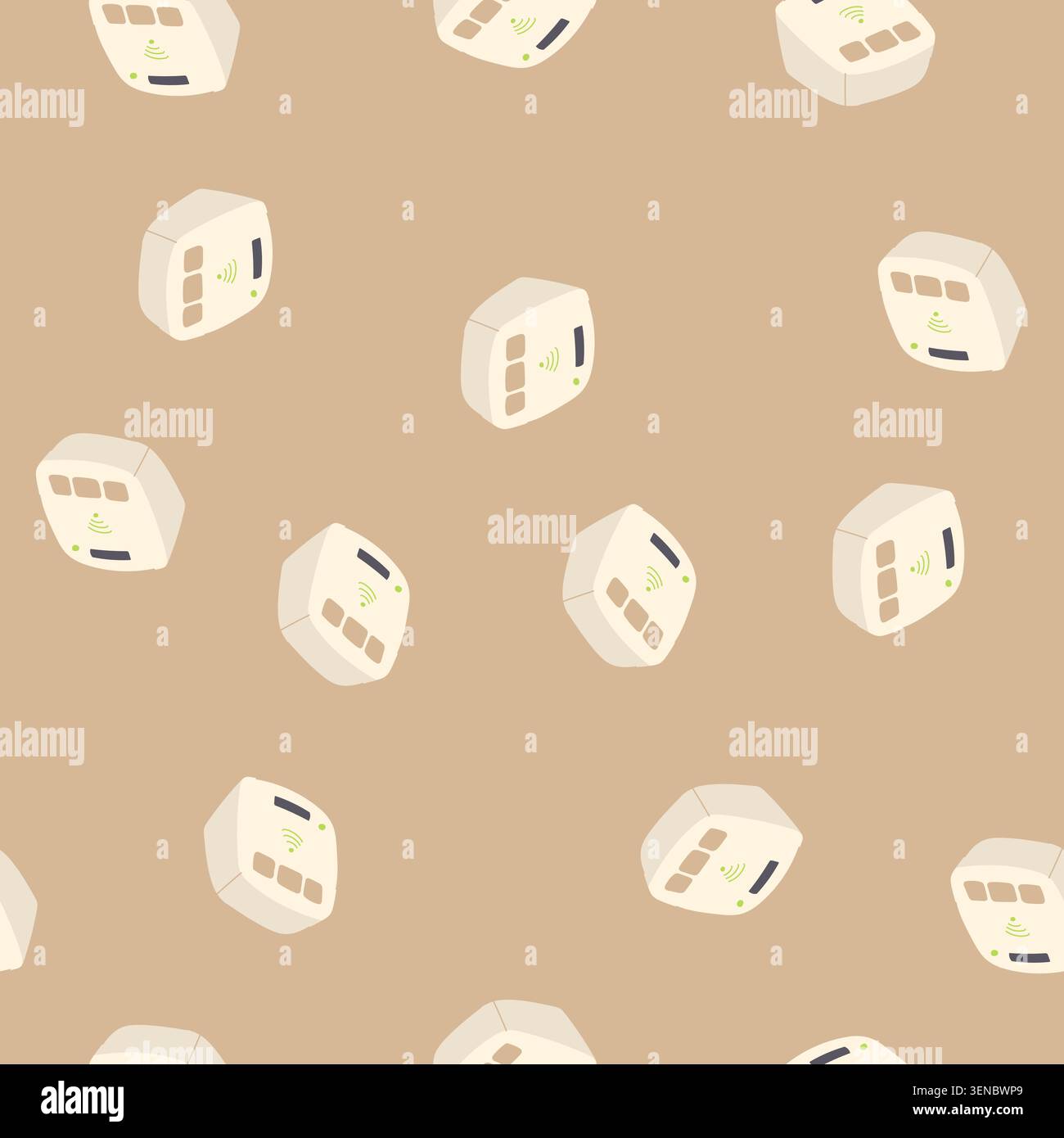 pattern wifi travel router cartoon. internet compact, wireless connectivity, hotspot device wifi travel router sign. seamless vector illustration Stock Vector