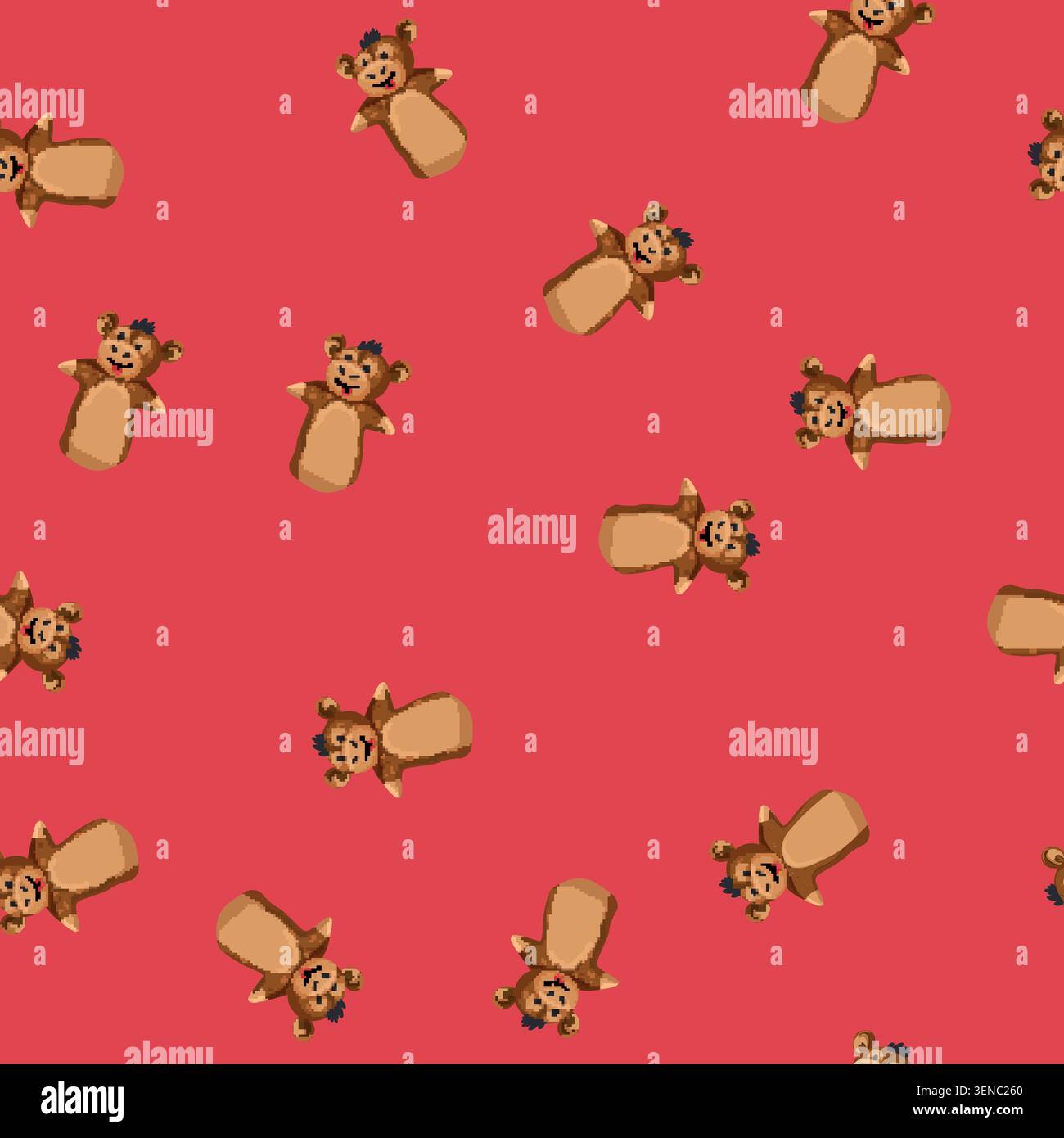 seamless pattern monkey hand puppet cartoon. monkey hand puppet sign vector Stock Vector