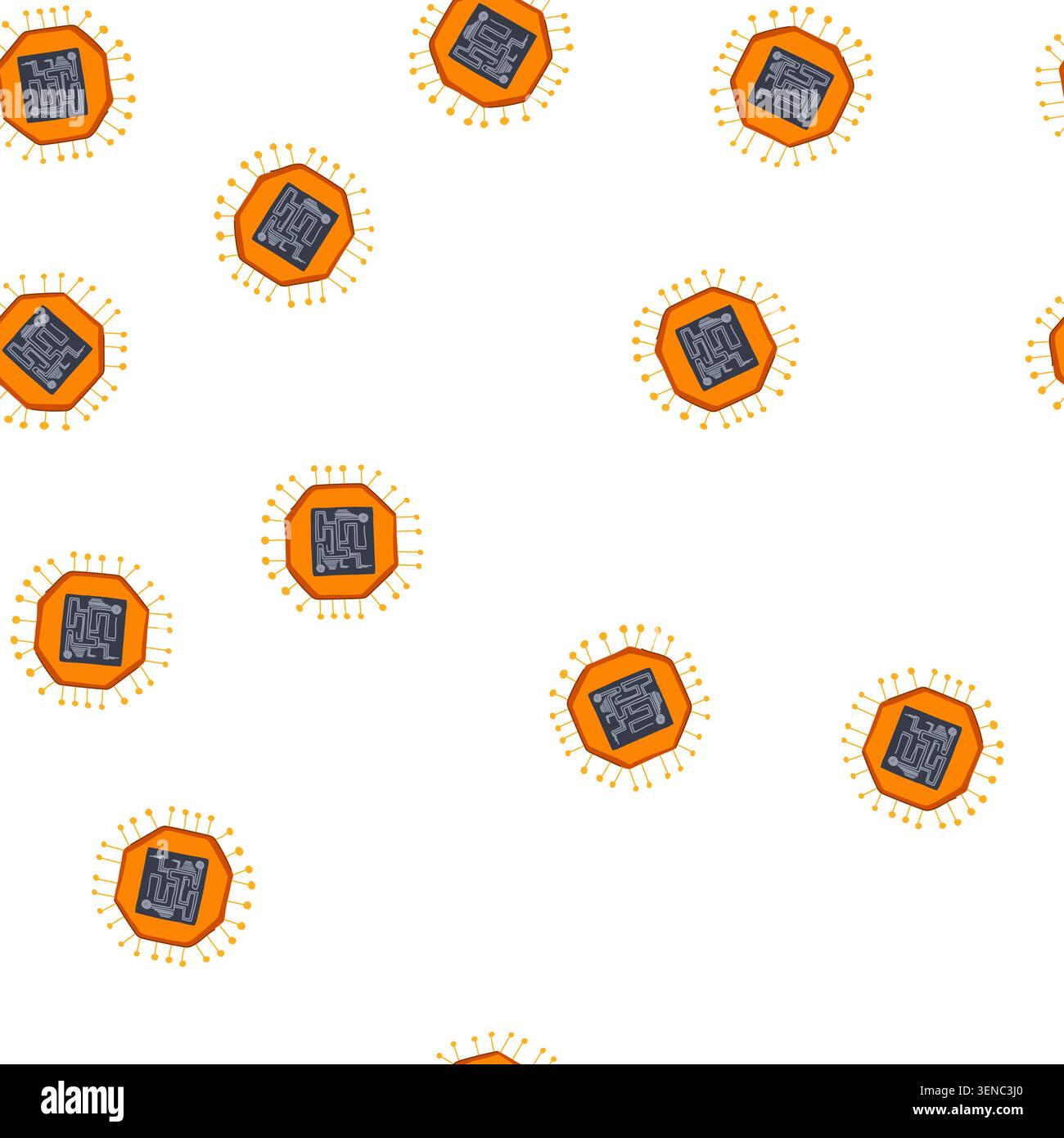 pattern transistor microchip cartoon. nanotechnology electronics, innovation digital, power microprocessor transistor microchip sign. seamless symbol Stock Vector