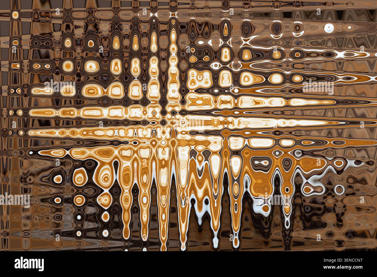 Abstract fluid art with grid pattern and dripping liquid effect in ...