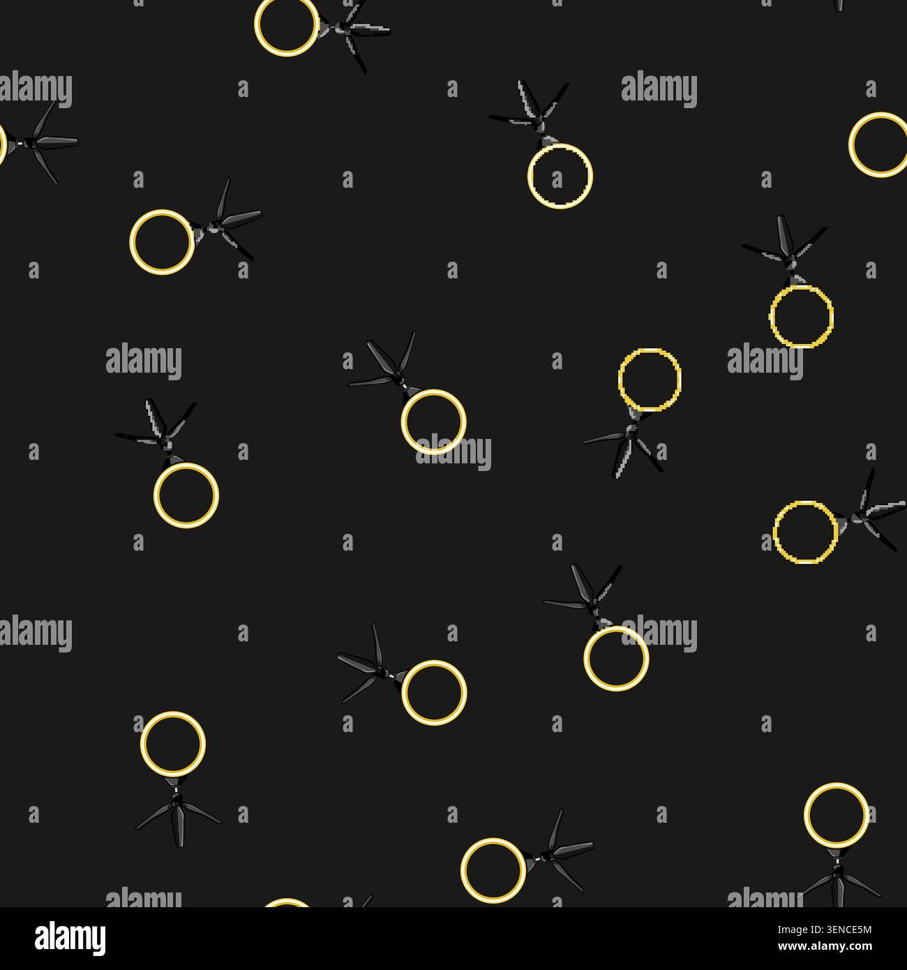 seamless pattern effect light ring cartoon. circle neon, line glow, shine bright effect light ring sign vector Stock Vector