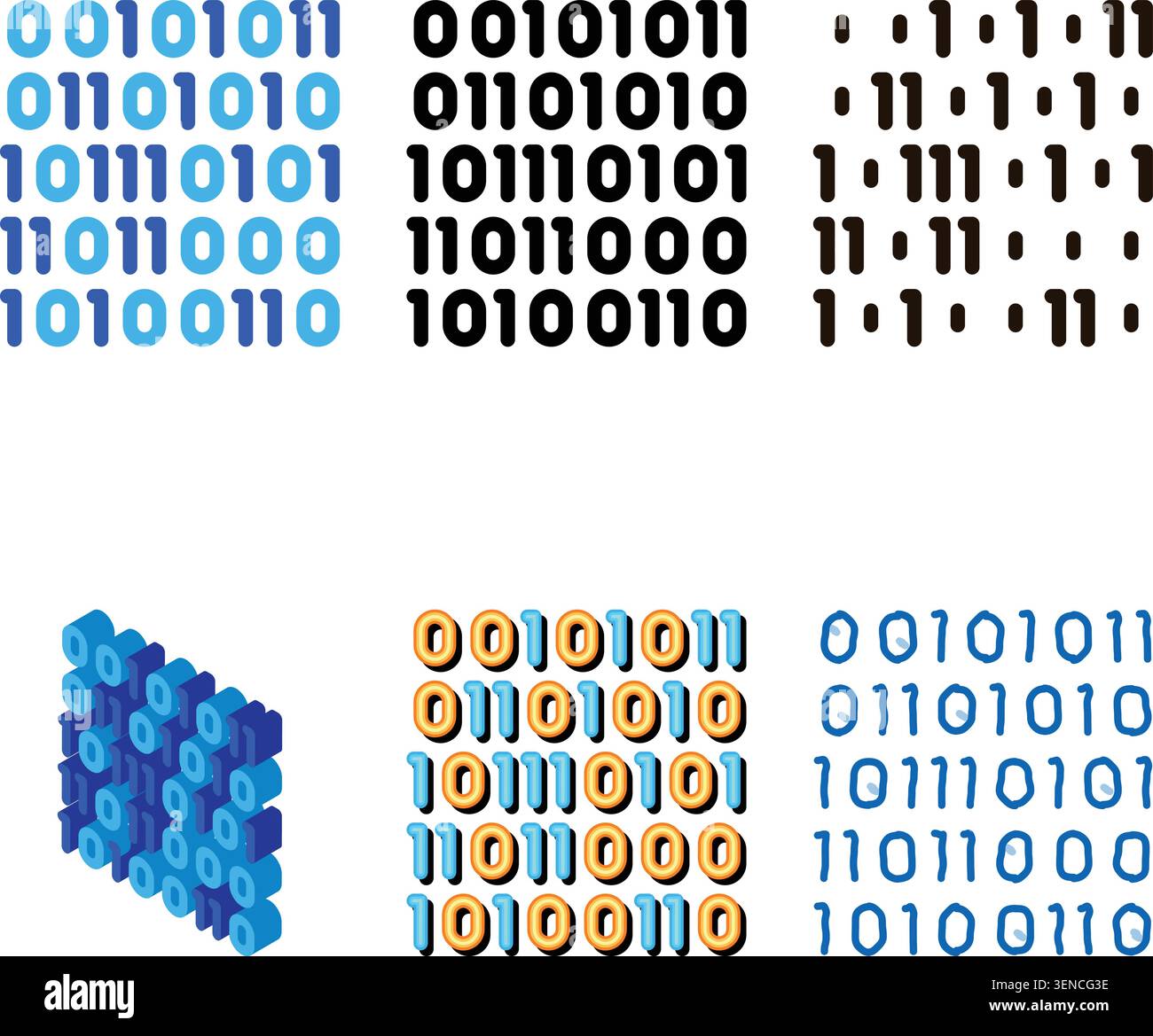 Streaming Binary Code Matrix types Vector Thin Line Icon. Computer Code System, Data Encryption Linear Pictogram. Web Development, Languages, Script, Stock Vector