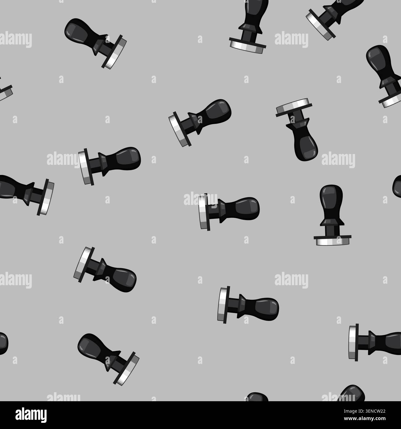 seamless pattern maker tamper coffee cartoon. maker tamper coffee sign vector Stock Vector