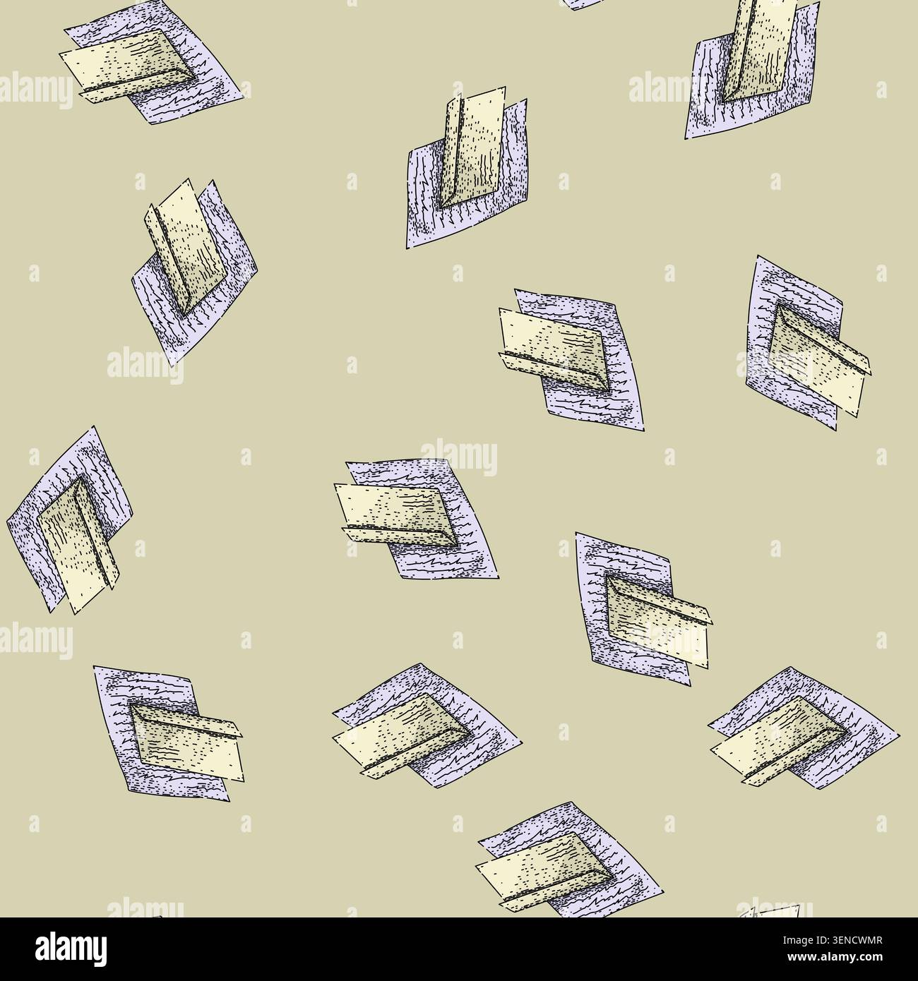 pattern message mail paper hand drawn. post e, open card, envelope note message mail paper vector sketch illustration Stock Vector