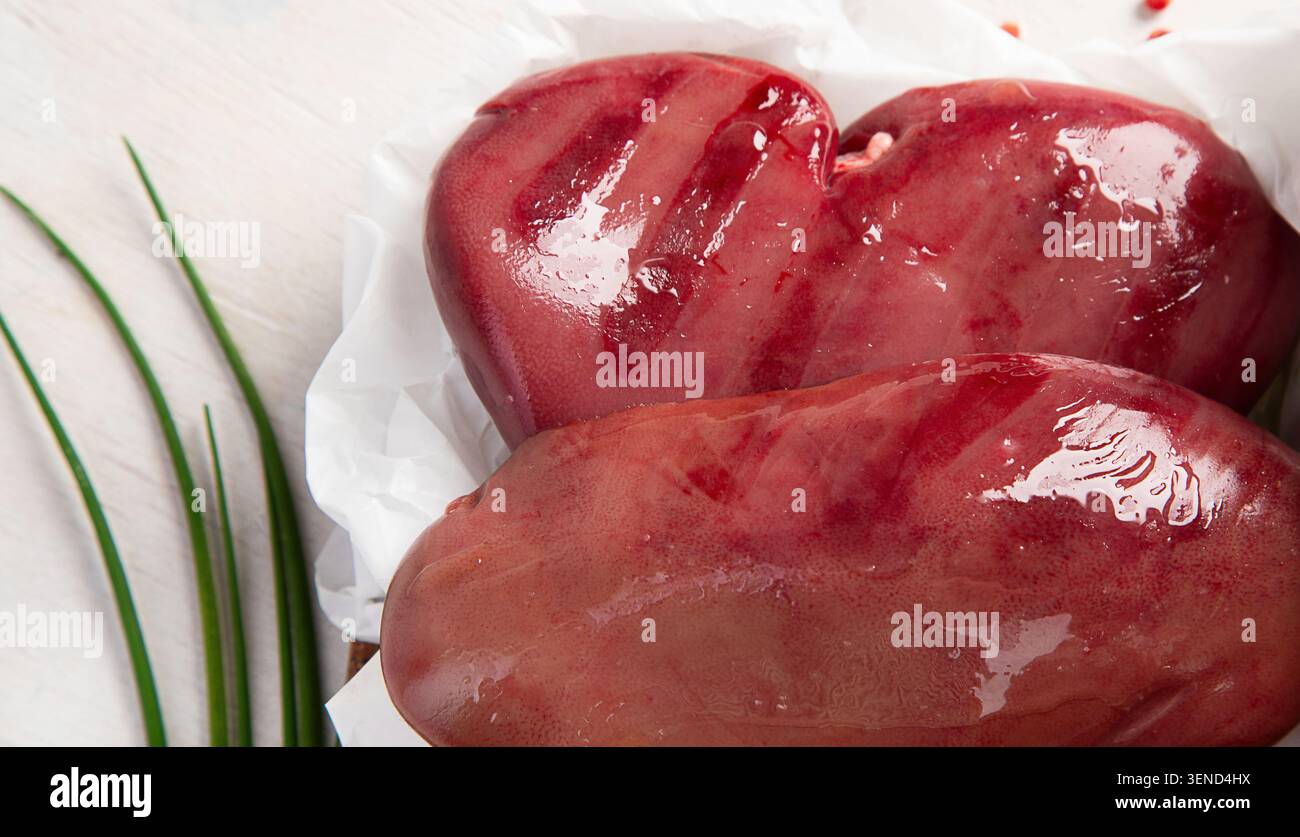 kidneys  on a light background. Top view. Stock Photo