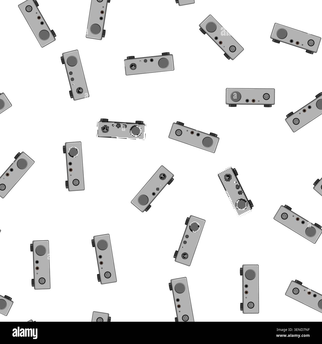 pattern cable headphone amp cartoon. cable headphone amp sign vector Stock Vector