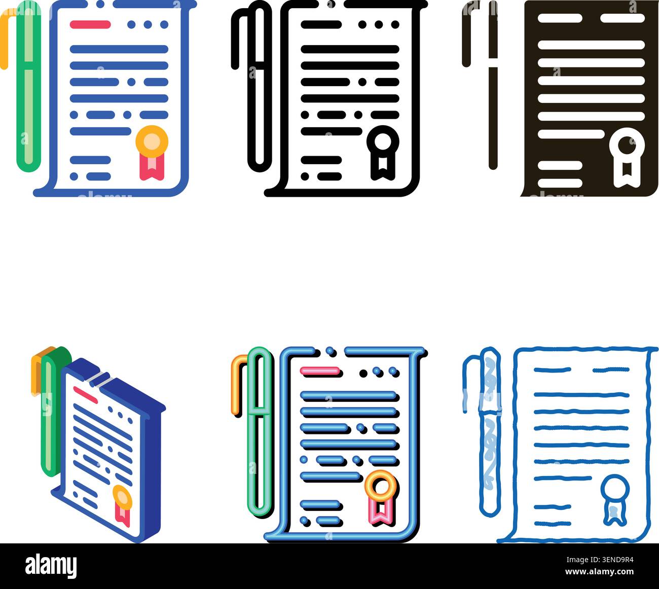 Document styles Icon Vector. Outline Document Sign. Isolated Contour Symbol Stock Vector