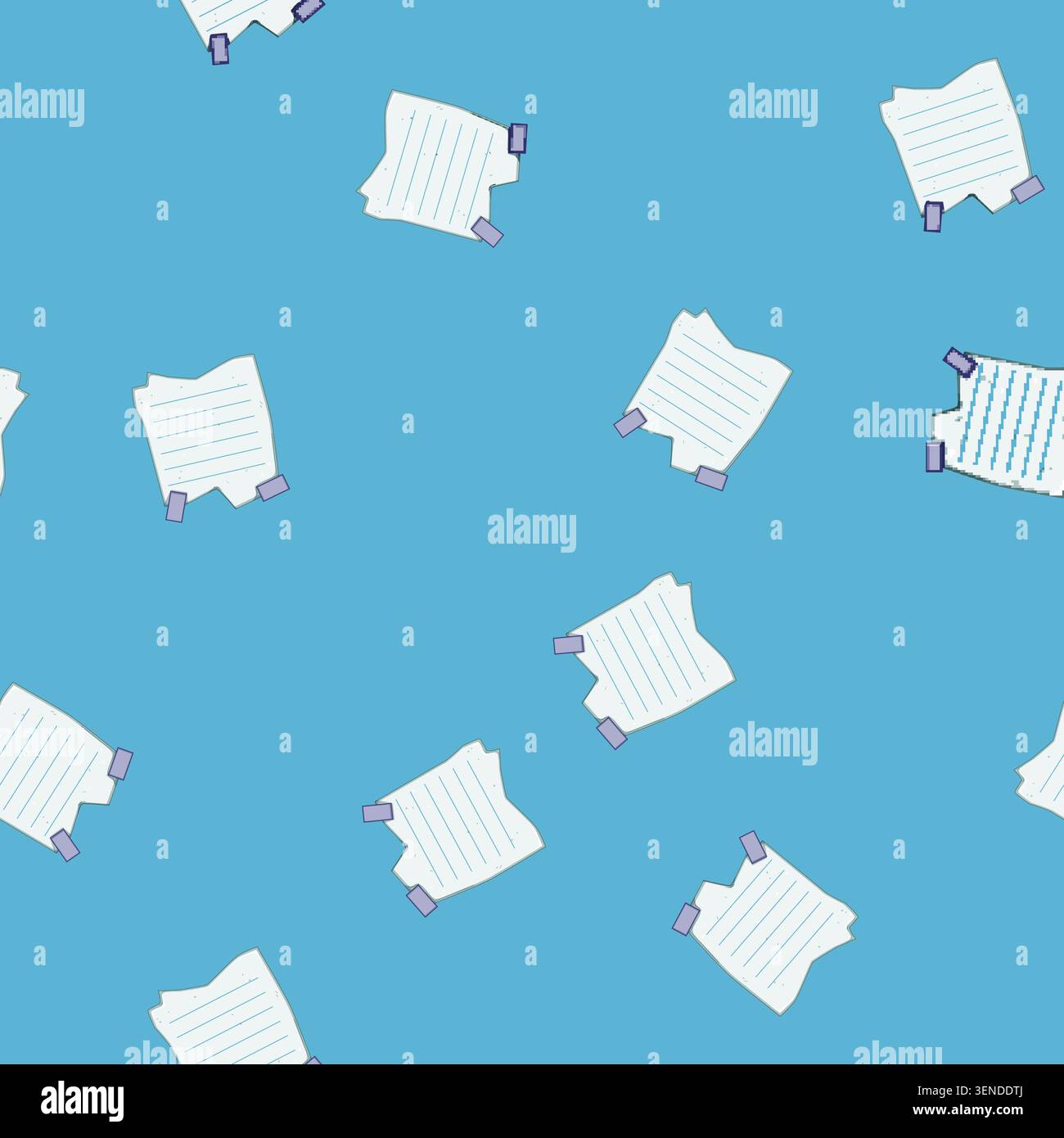 seamless pattern do pinned torn paper notes cartoon. important reminder, memory idea, thought scrap do pinned torn paper notes sign vector Stock Vector