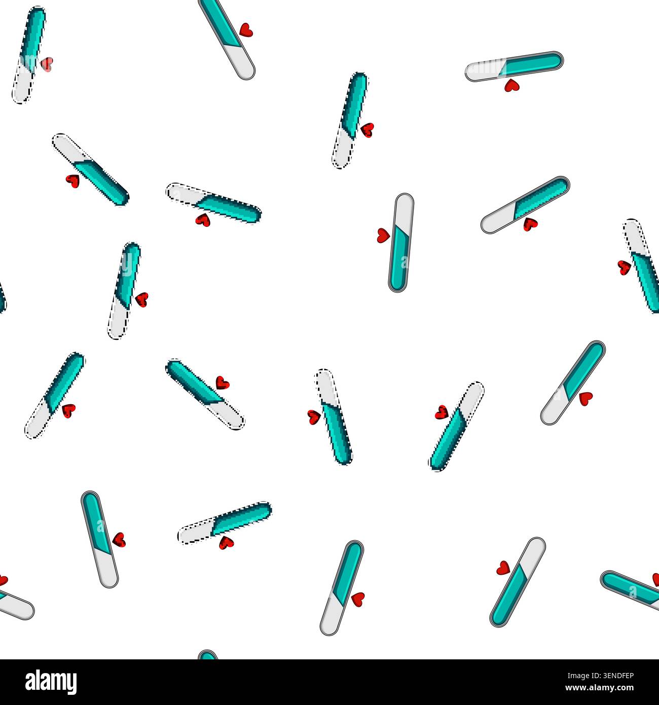 pattern interface health bar cartoon. loading hemeter, 8bit load, arcade progress interface health bar sign vector Stock Vector
