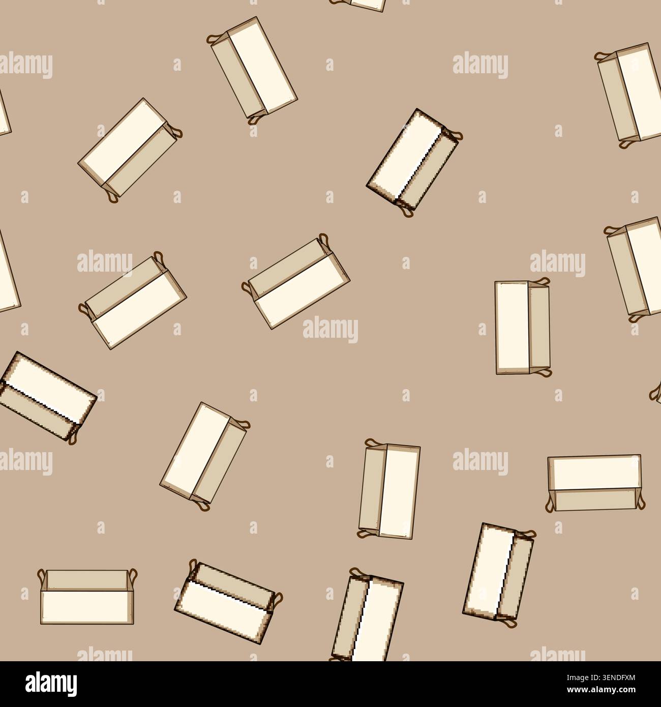 seamless pattern Empty rectangular container providing organized storage solutions for various items, featuring a simple design with handles for easy Stock Vector