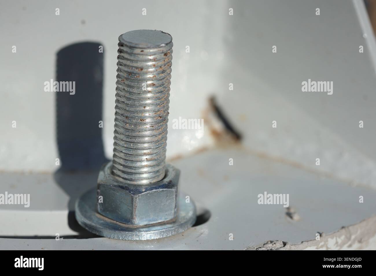 close up of bolt and nut Stock Photo