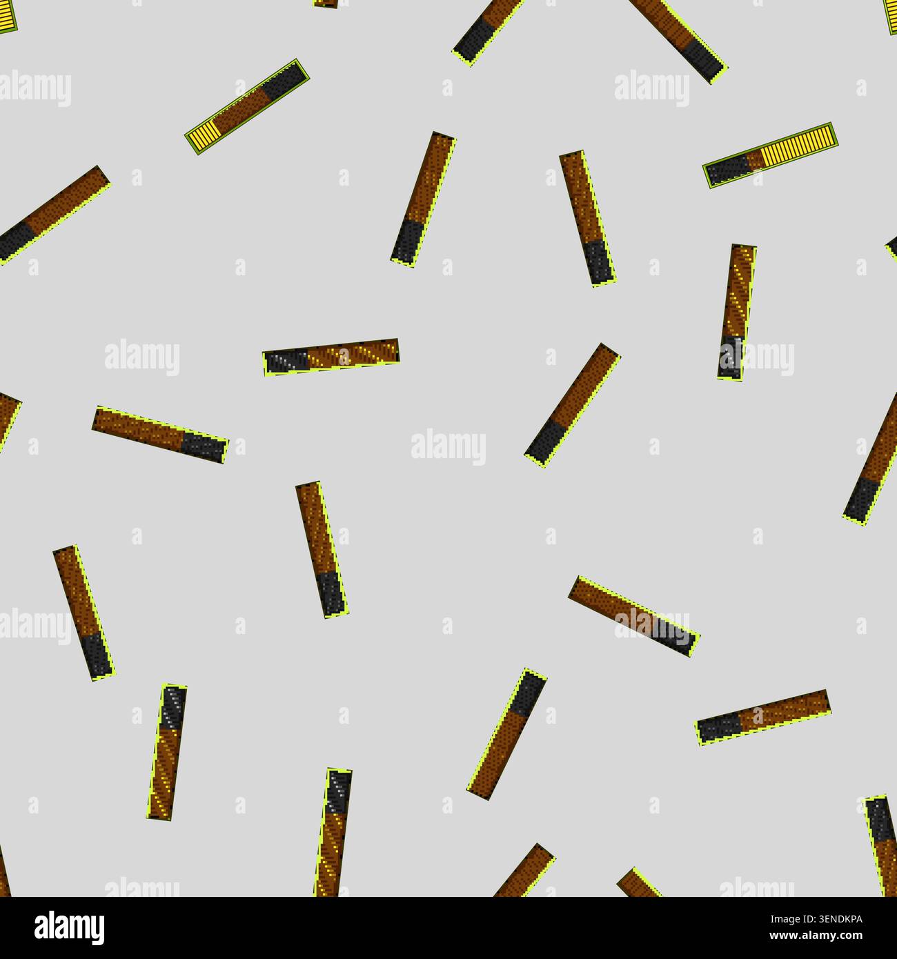 seamless pattern Horizontal progress bar illustrating a power level or loading process, displaying a partial fill with yellow segments indicating prog Stock Vector