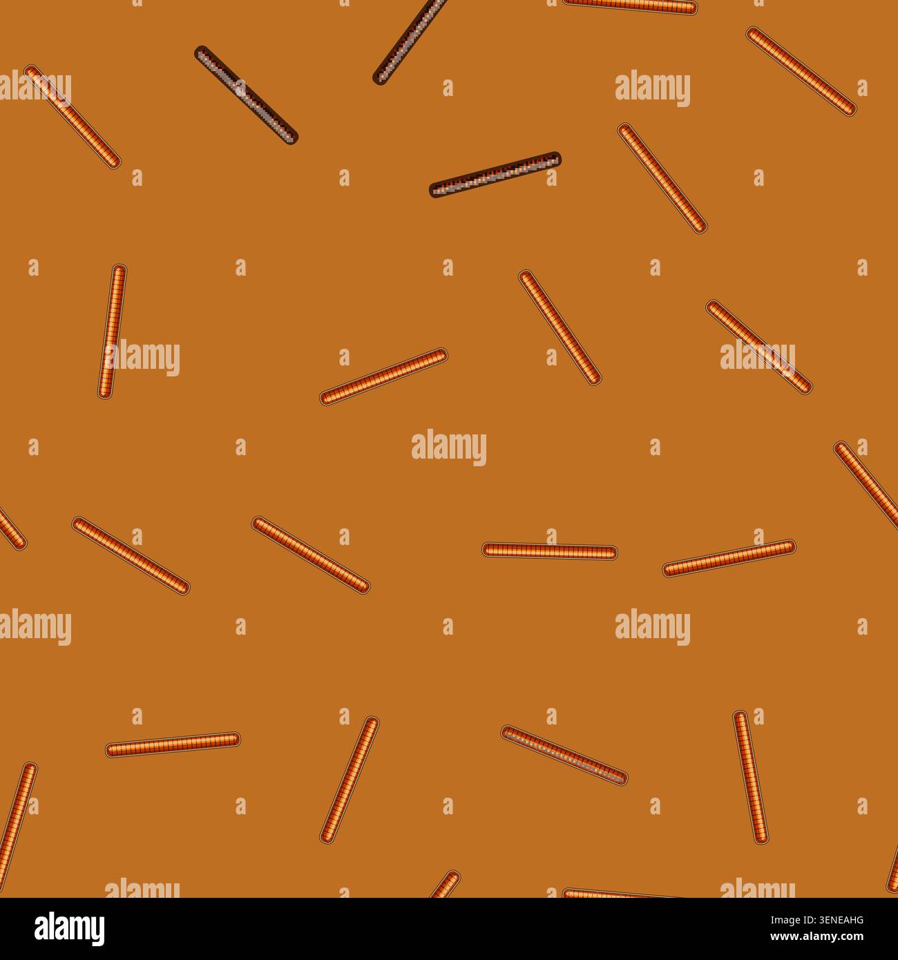 seamless pattern Full orange segmented progress bar at maximum, indicating 100 percent completion, success, or filled status for user interface, game Stock Vector