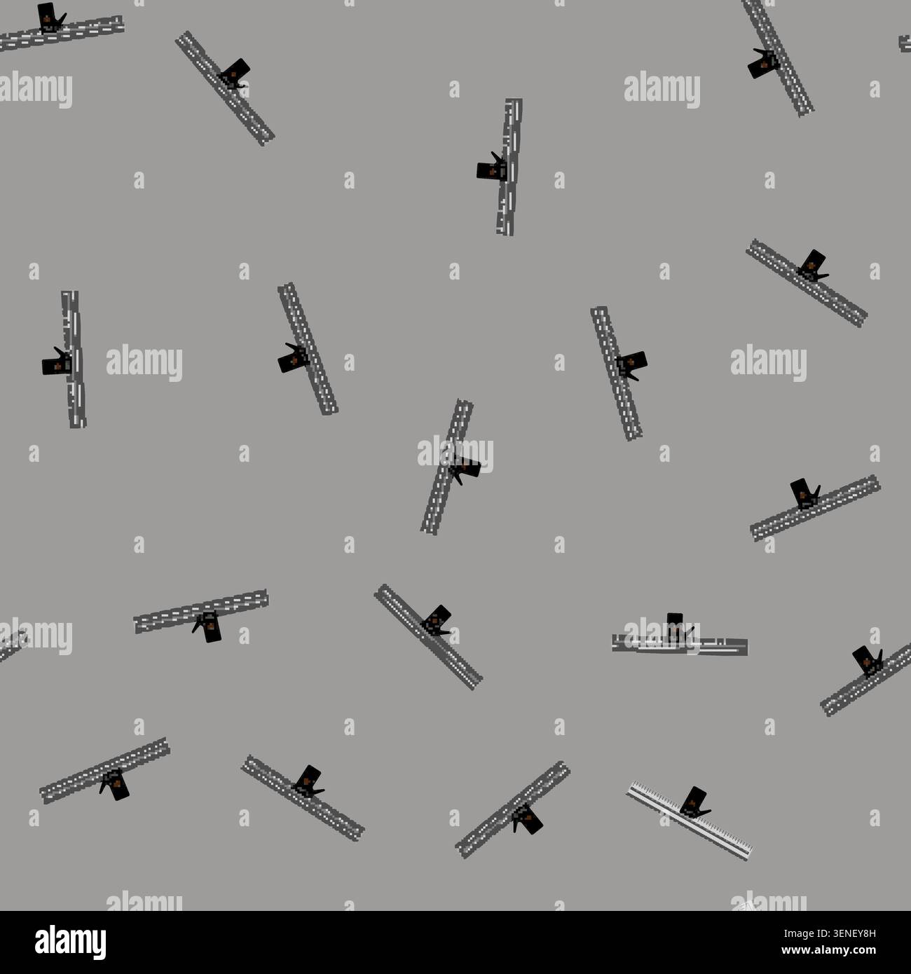seamless pattern tool ruler builder cartoon. tool ruler builder sign vector Stock Vector