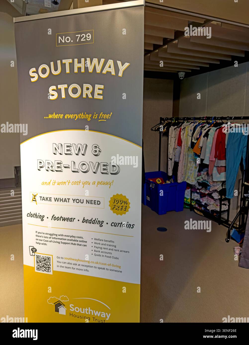 Southway Housing free clothing and household store for social housing residents at Southern Gate, 729 Princess Road, Manchester Stock Photo