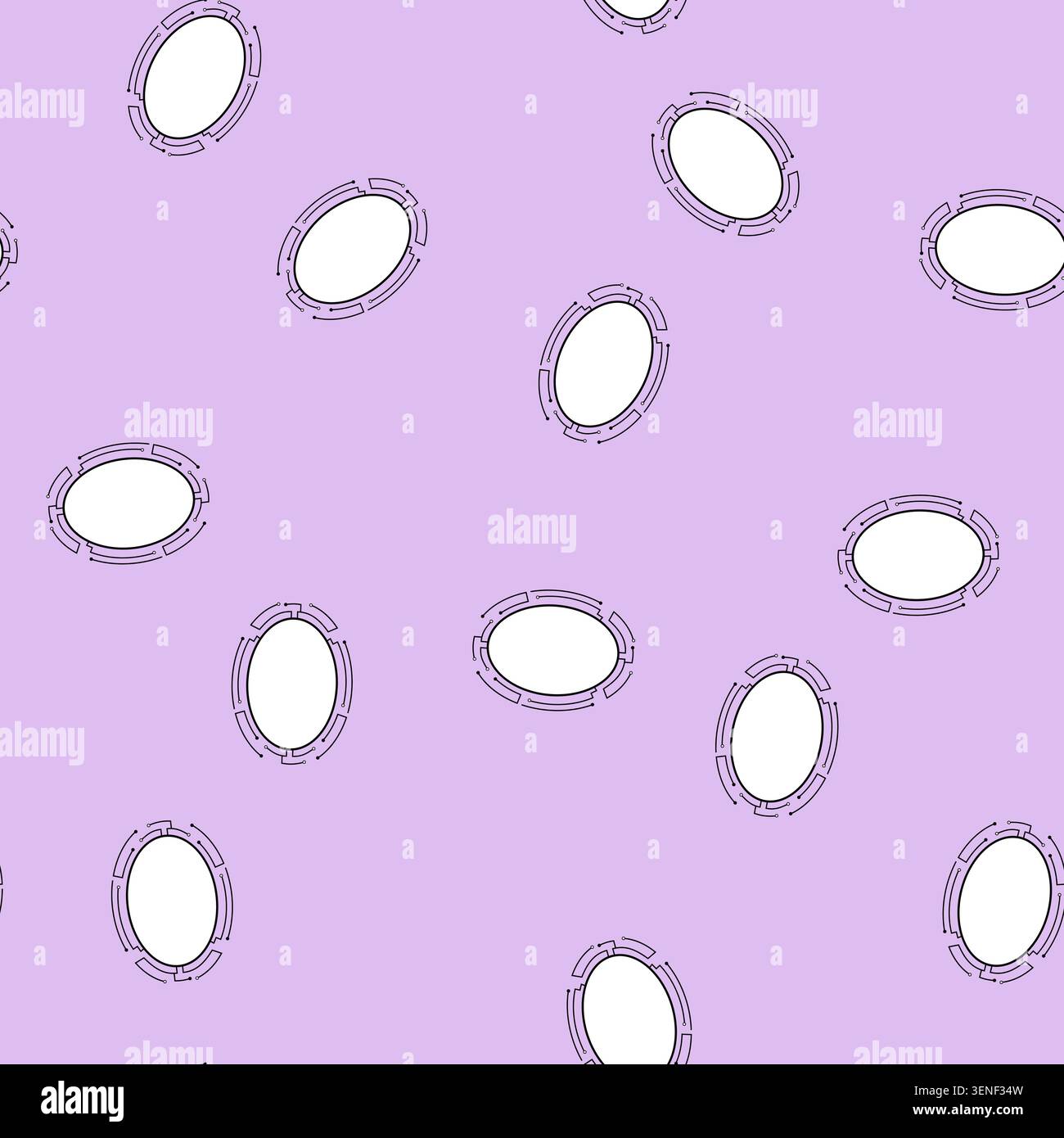 seamless pattern nanotechnology microchip frame cartoon. fabrication lithography, wafer substrate, photolithography etching nanotechnology microchip f Stock Vector