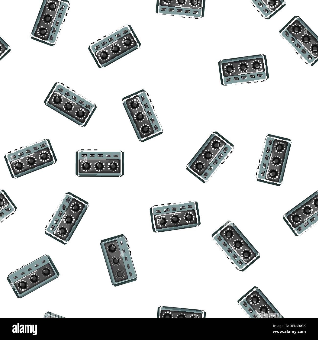 pattern technology headphone amp cartoon. technology headphone amp sign vector Stock Vector