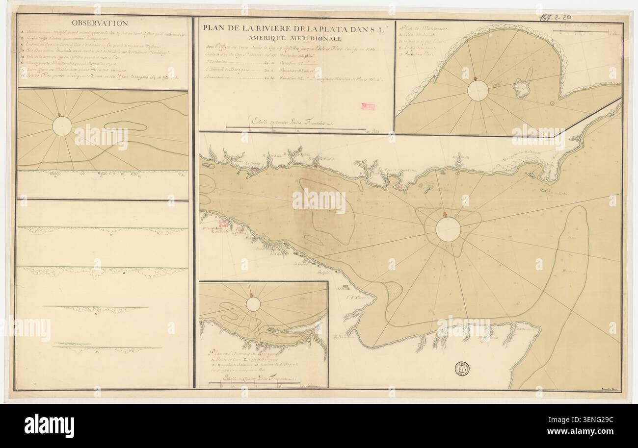 1743 manuscript map navigation chart hi-res stock photography and ...