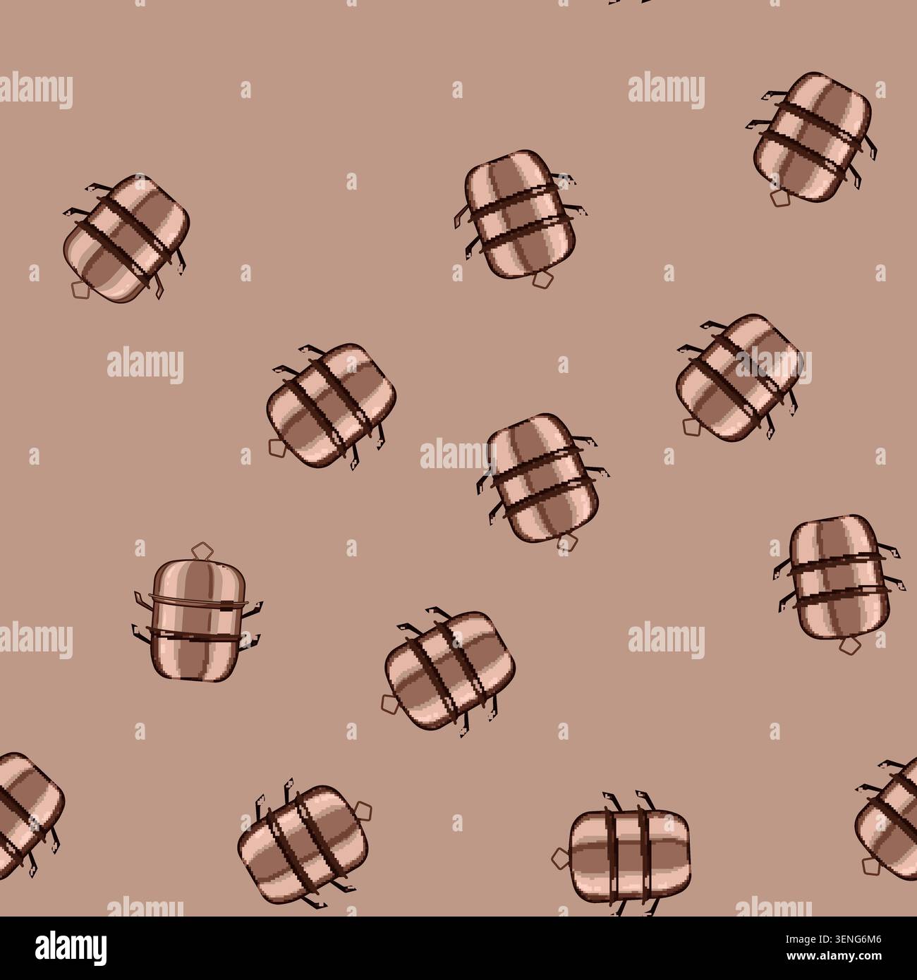 seamless pattern electric steamer pot cartoon. basket lid, handle boil, simmer heat electric steamer pot sign vector Stock Vector