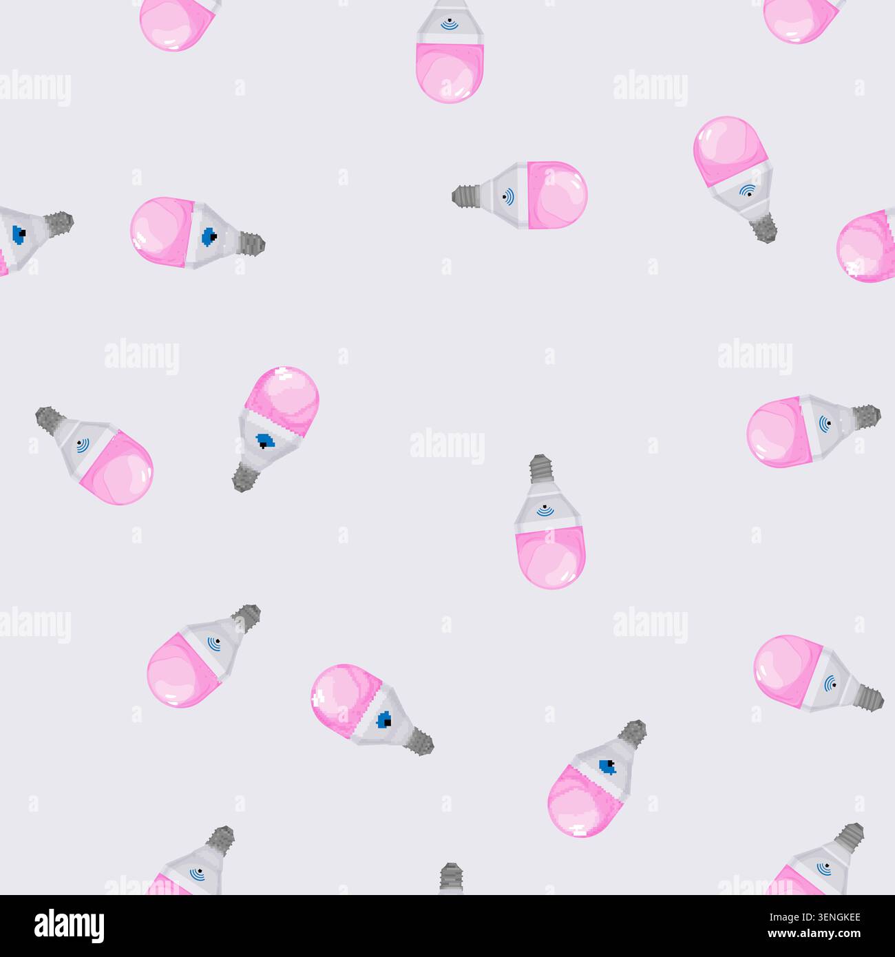 seamless pattern remote smart light bulb cartoon. remote smart light bulb sign vector Stock Vector