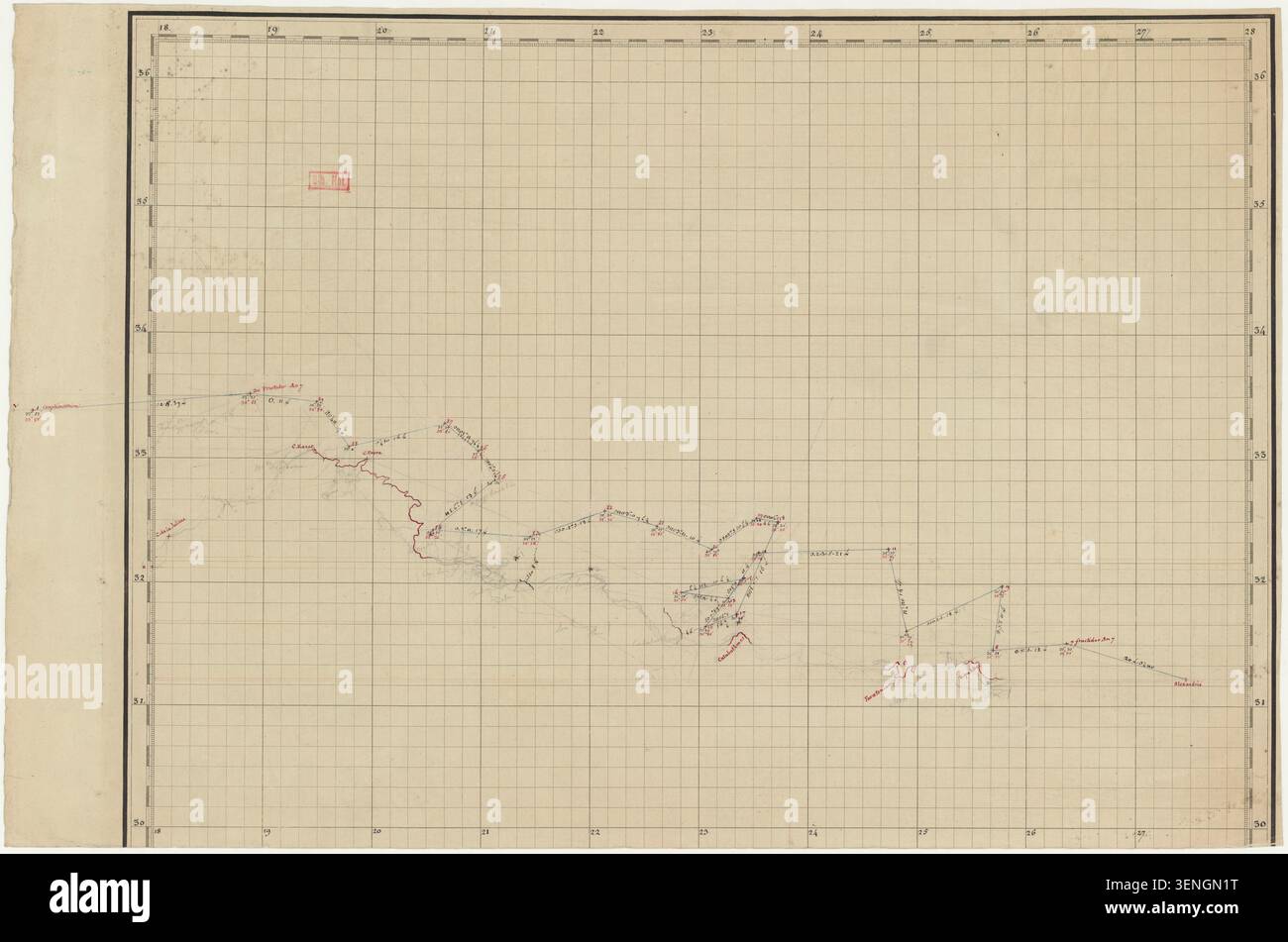 1799 manuscript map barbary coast hi-res stock photography and images ...