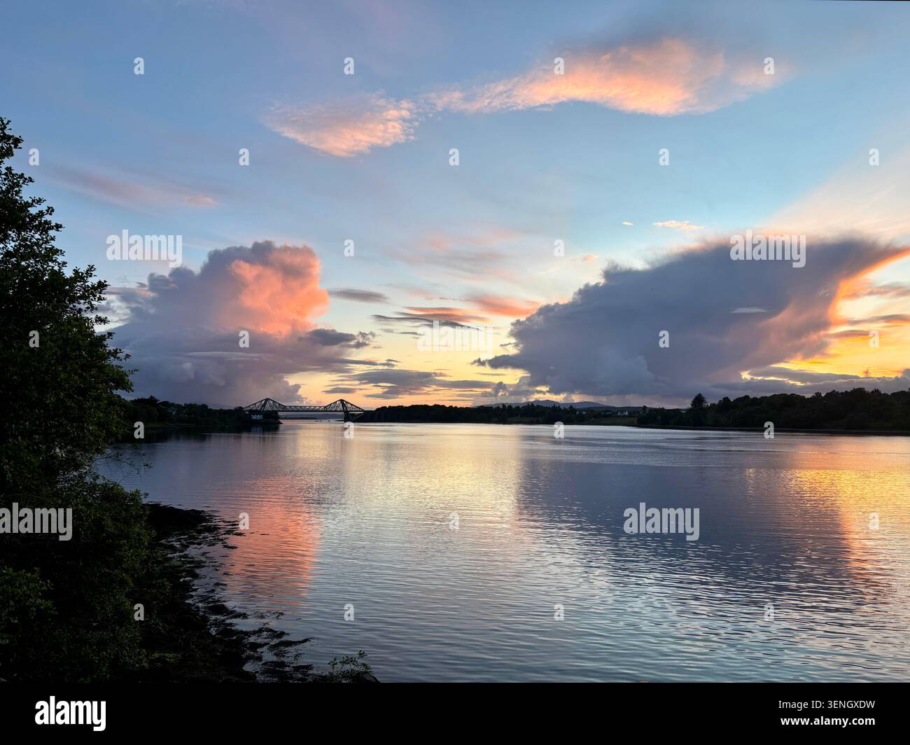 Evening clouds over Loch Etive. Stock Photo