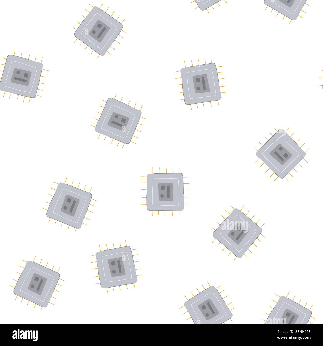 pattern electronics microchip cartoon. innovation digital, power microprocessor, nanochip data electronics microchip sign. seamless symbol vector illu Stock Vector