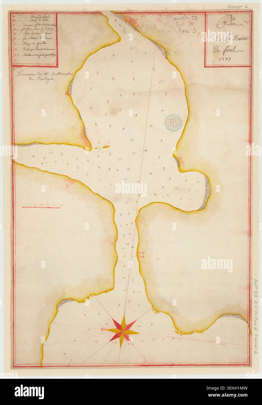 1707 manuscript map maritime channel hi-res stock photography and ...