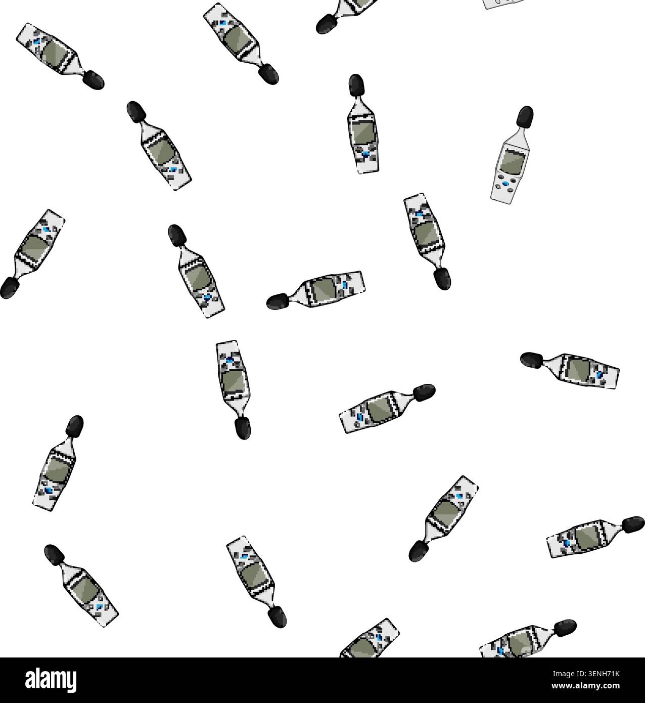 pattern volume noise level meter cartoon. intensity amplitude, spectrum analyzer, device monitor volume noise level meter sign vector Stock Vector